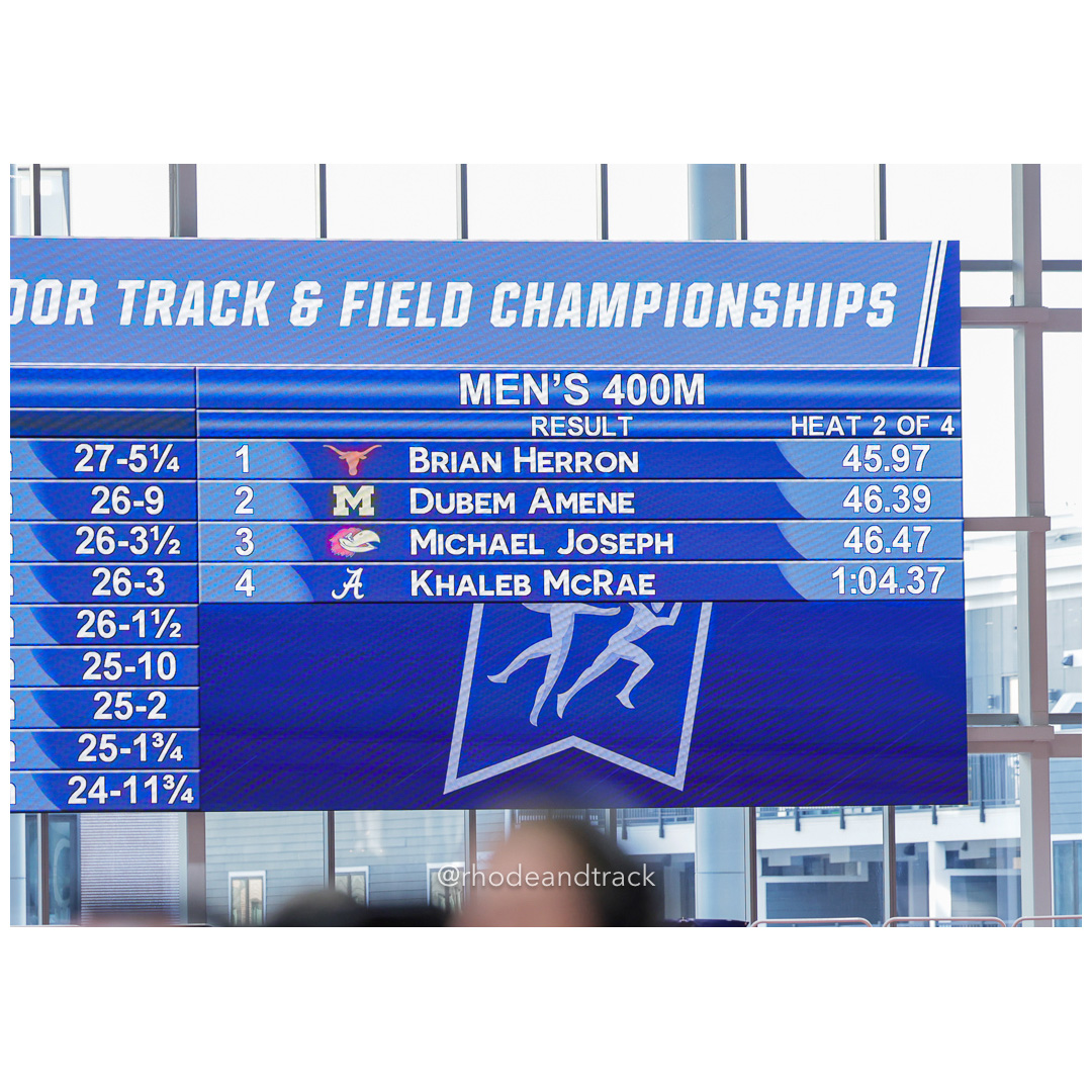 Mens 400m 2024 NCAA Division 1 Finals Boston MA – NCAA Division 1 Indoor Track And Field Championships – Boston, MA – bib #400