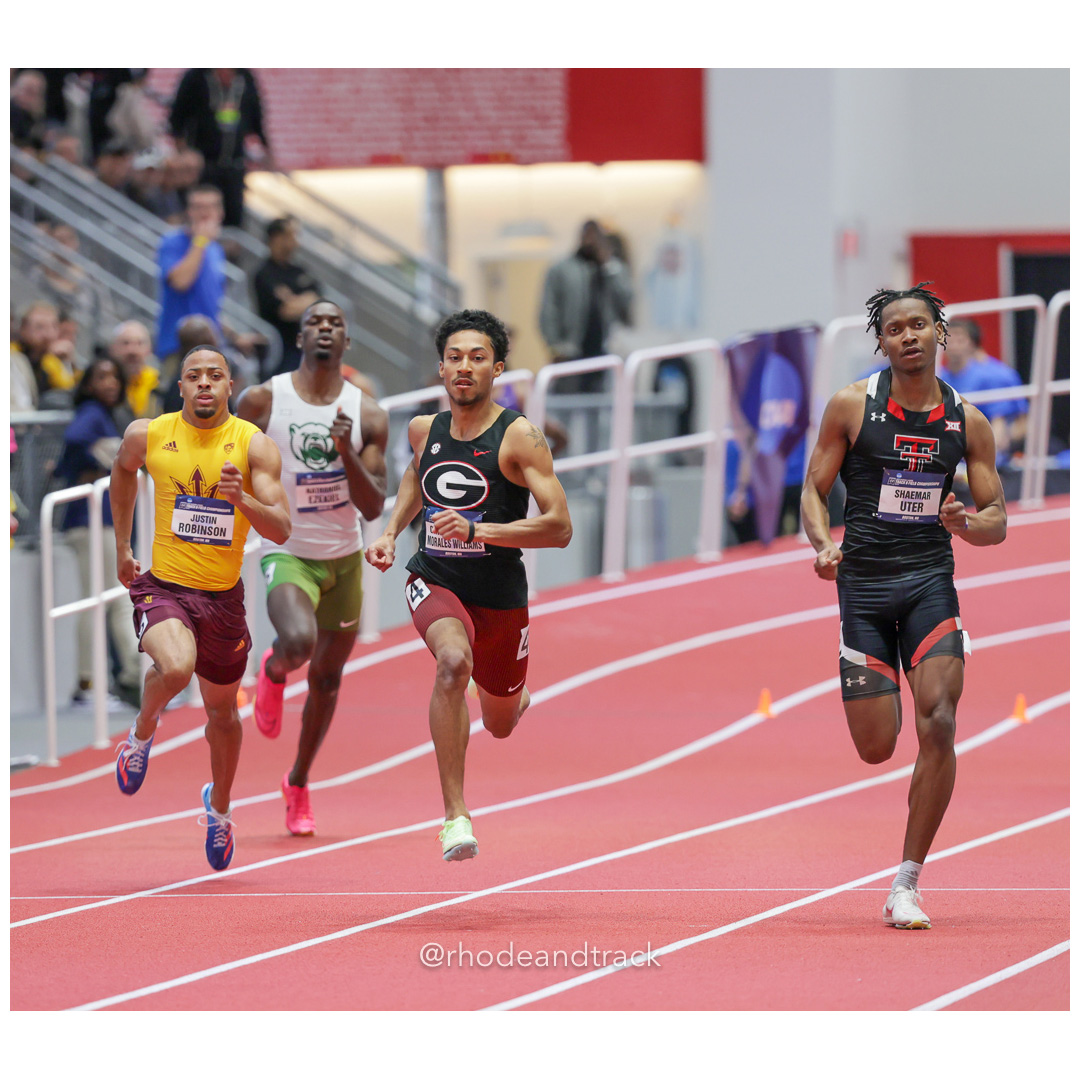 Justin ROBINSON Arizona State Shaemar UTER Texas Tech Nathaniel EZEKIEL Baylor Christopher MORALES WILLIAMS Georgia Mens 400m 2024 NCAA Div…