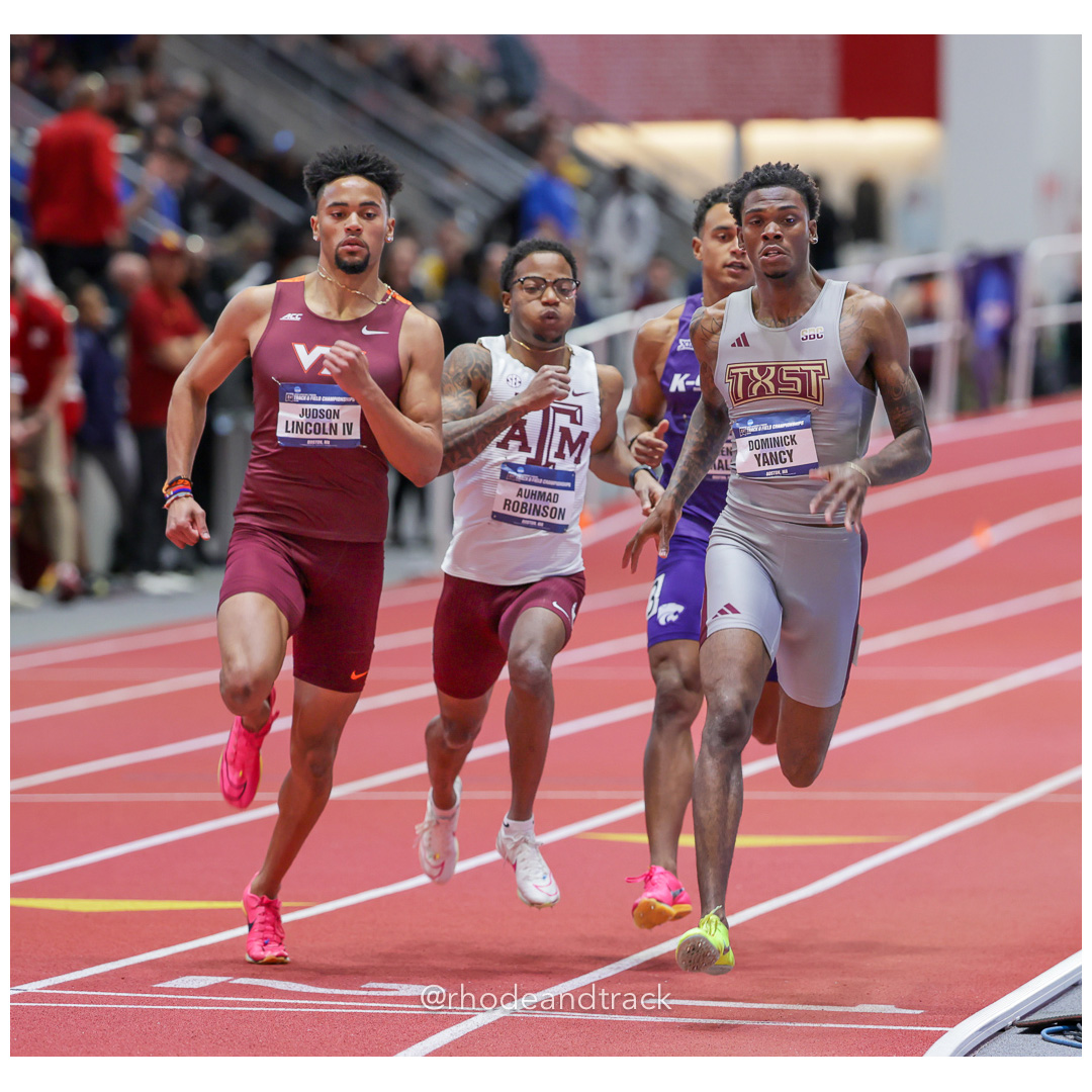 Judson LINCOLN IV Virginia Tech Auhmad ROBINSON Texas A&M Dominick YANCY Texas State Mens 400m 2024 NCAA Division 1 Finals Boston MA – NCAA…
