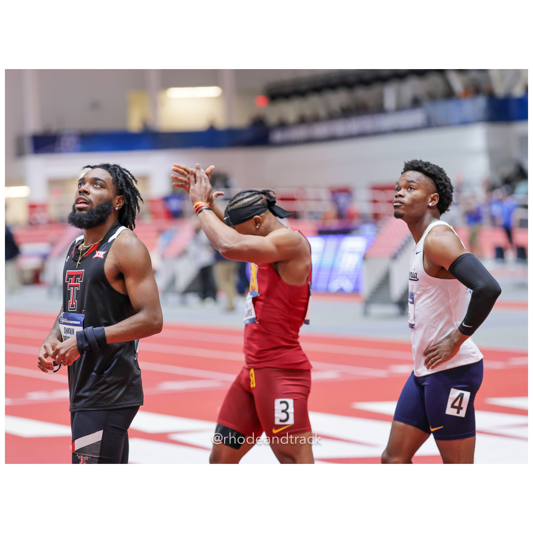 Travis WILLIAMS USC David FOSTER California Shawn BROWN Texas Tech Mens 60m Dash 2024 NCAA Division 1 Finals Boston MA – NCAA Division 1 In…