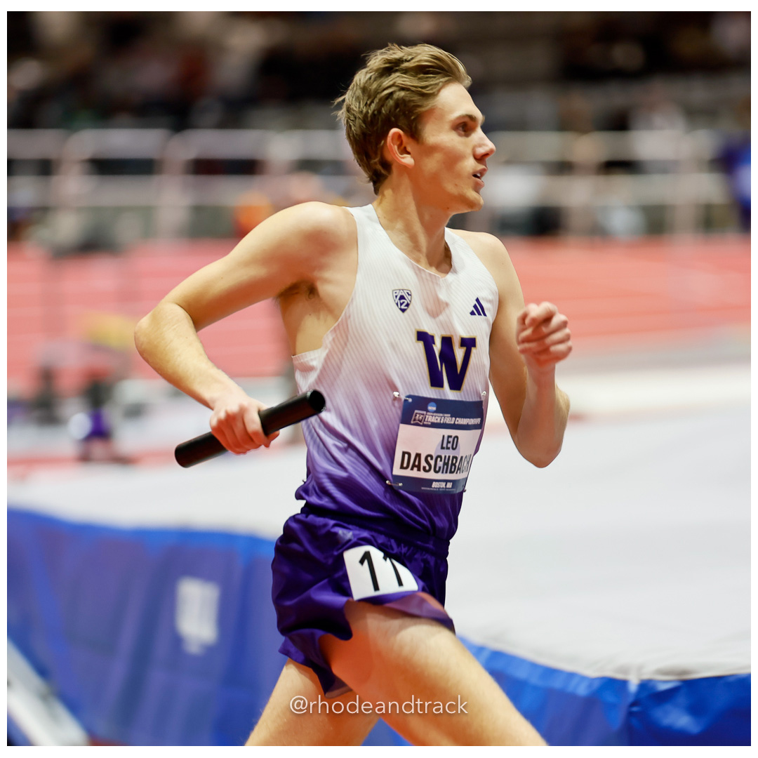 Leo Daschbach Washington Mens DMR 2024 NCAA Division 1 Finals Boston MA – NCAA Division 1 Indoor Track And Field Championships – Boston, MA…