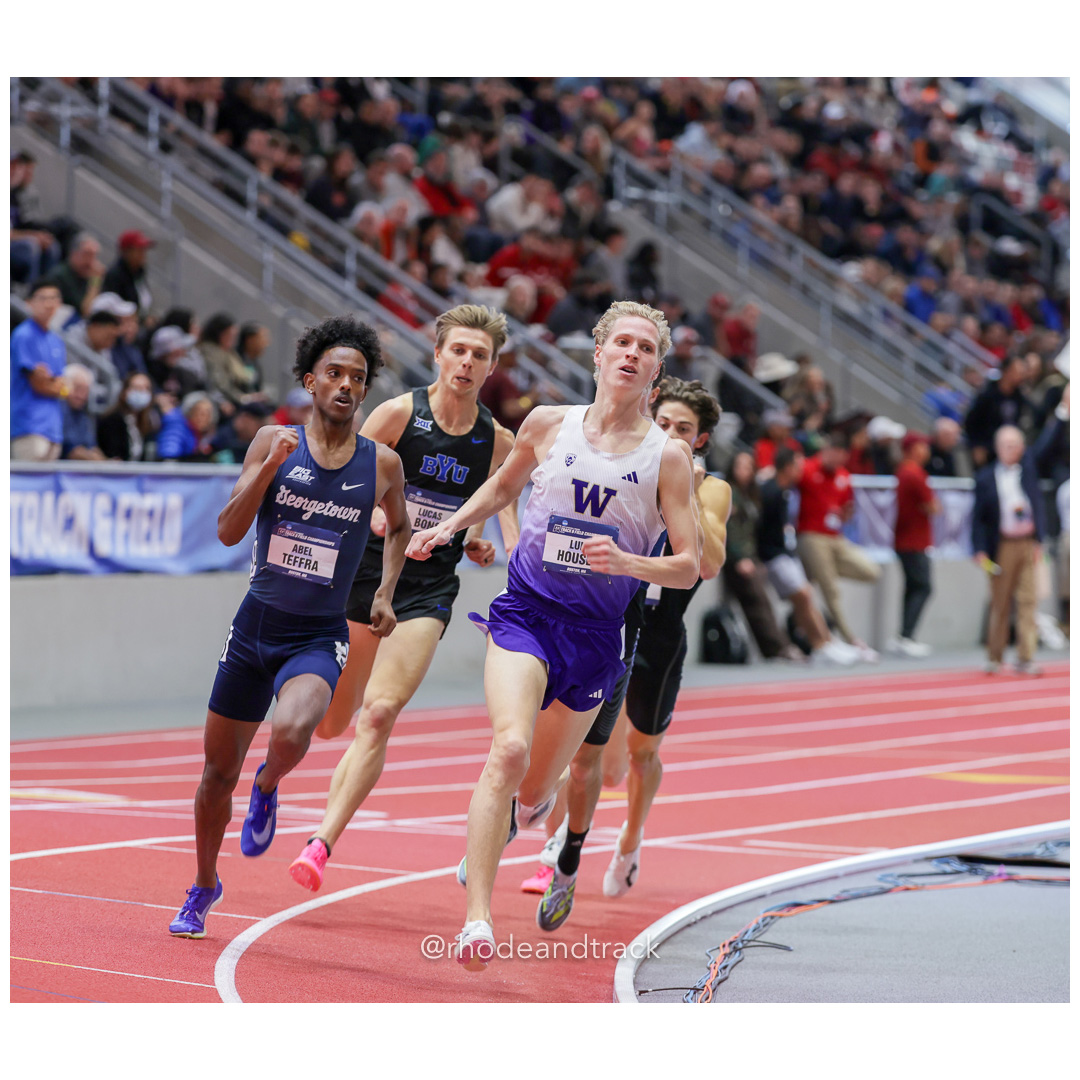 Lucas BONS BYU Luke HOUSER Washington Abel TEFFRA Georgetown Mens Mile 2024 NCAA Division 1 Finals Boston MA – NCAA Division 1 Indoor Track…