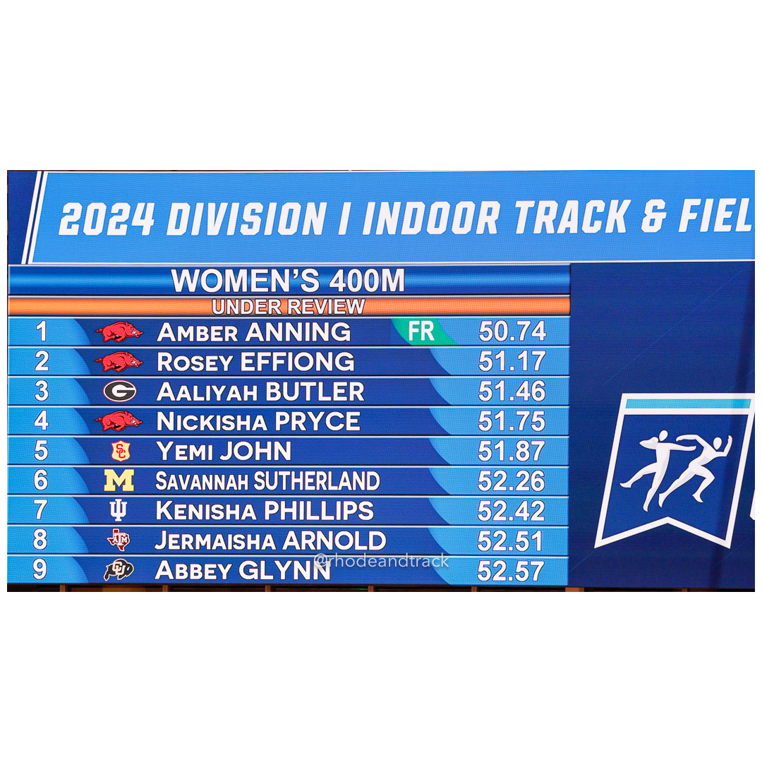 Womens 400m 2024 NCAA Division 1 Finals Boston MA – NCAA Division 1 Indoor Track And Field Championships – Boston, MA – bib #400