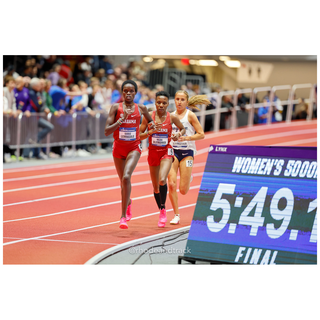 Chloe SCRIMGEOUR Georgetown Hilda OLEMOMOI Alabama Doris LEMNGOLE Alabama Womens 5000m 2024 NCAA Division 1 Finals Boston MA – NCAA Divisio…