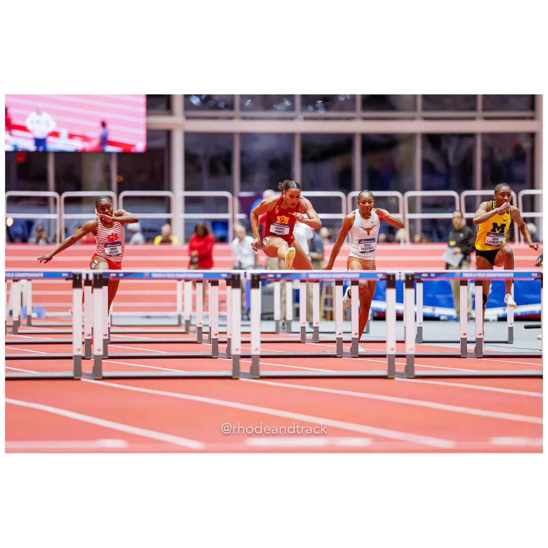 Aasia LAURENCIN Michigan Emelia CHATFIELD Texas Oneka WILSON Clemson Jasmine JONES USC Womens 60m Hurdles 2024 NCAA Division 1 Finals Bosto…