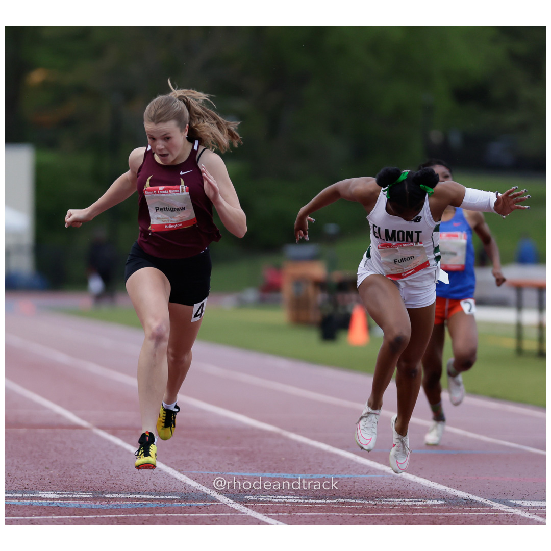 Riley Pettigrew, Arlington, 24.66, Ashley Fulton, Elmont Memorial, 24.69, Girls 200m Finals, 2024 56th Loucks Games, White Plains, NY – 56t…