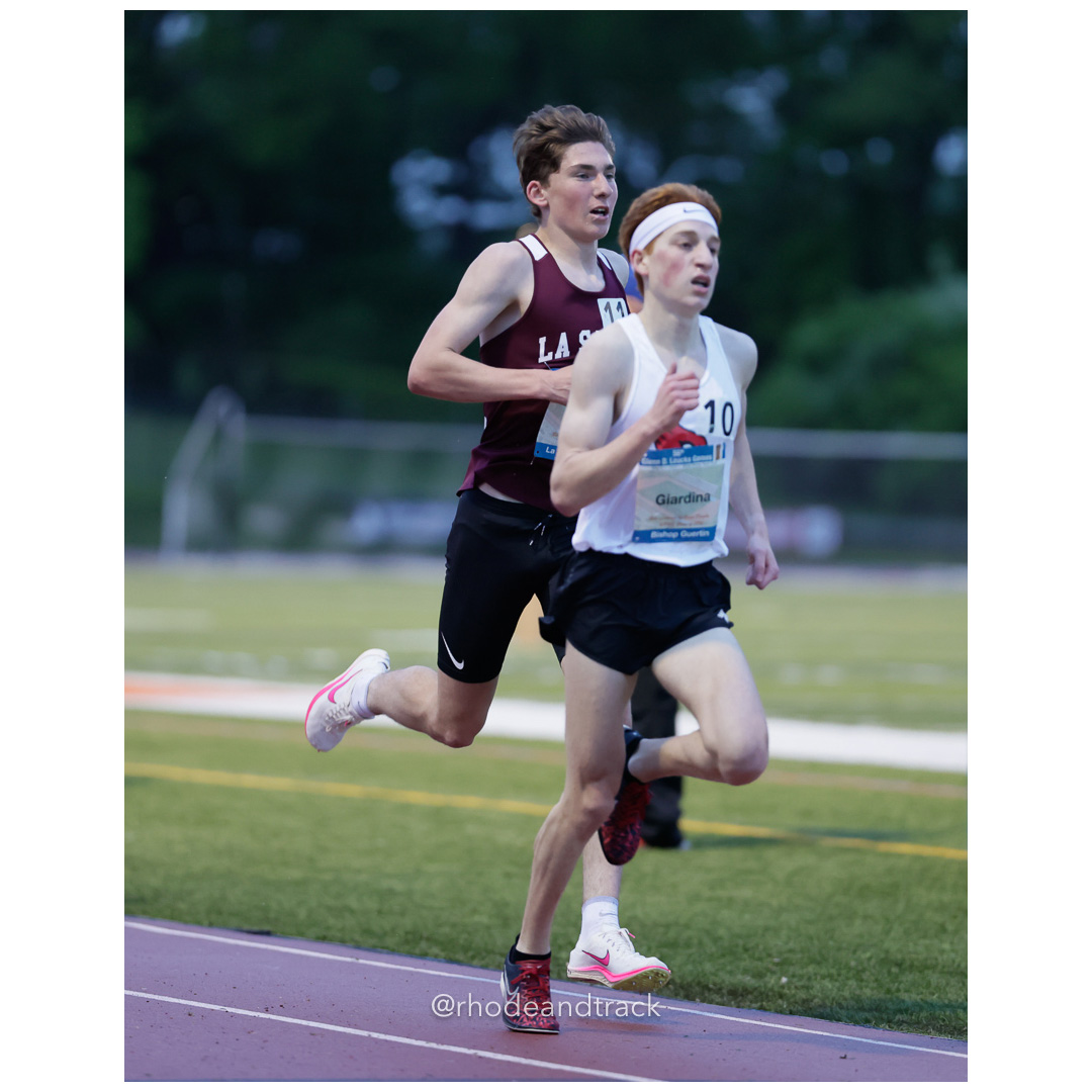 Marshall Vernon, La Salle Academy, Providence, 9:01.62, Matthew Giardina, Bishop Guertin High School, 9:04.12, Boys 3200m, 2024 56th Loucks…