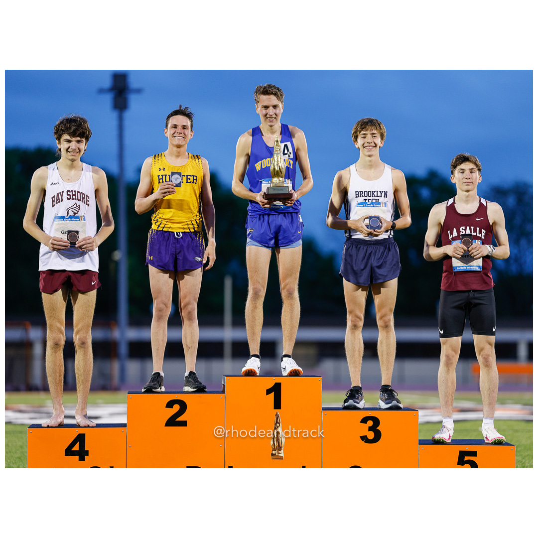 Peyton Shute, Woodbury, 8:54.11, Elijah Gentry, Brooklyn Technical, 8:55.11, Jake Gogarty, Bay Shore, 8:58.45, Marshall Vernon, La Salle Ac…