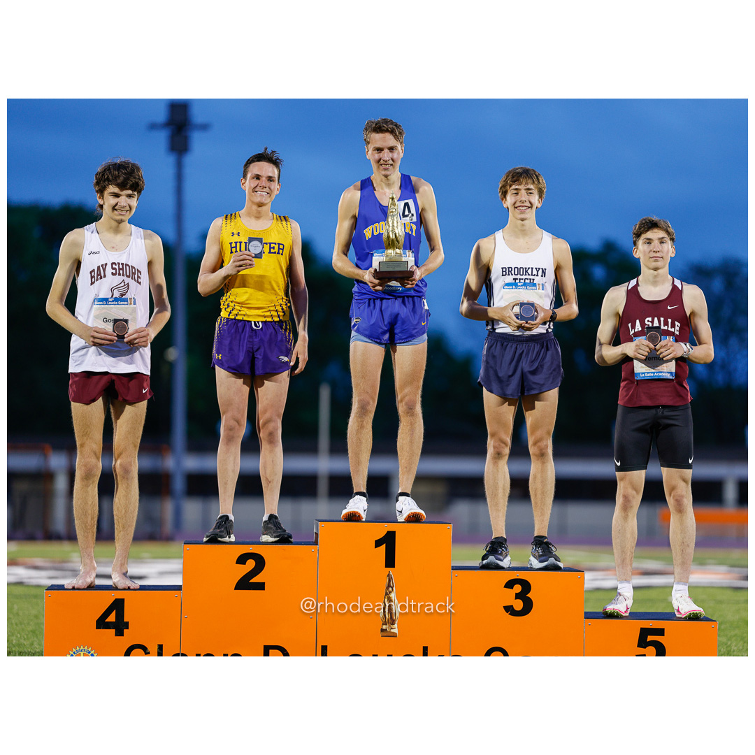 Peyton Shute, Woodbury, 8:54.11, Elijah Gentry, Brooklyn Technical, 8:55.11, Jake Gogarty, Bay Shore, 8:58.45, Marshall Vernon, La Salle Ac…