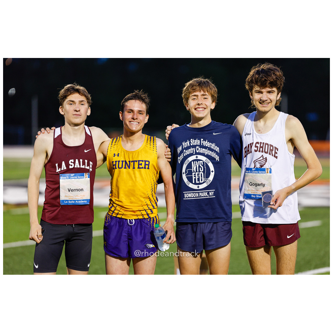 Elijah Gentry, Brooklyn Technical, 8:55.11, Jake Gogarty, Bay Shore, 8:58.45, Marshall Vernon, La Salle Academy, Providence, 9:01.62, Shane…
