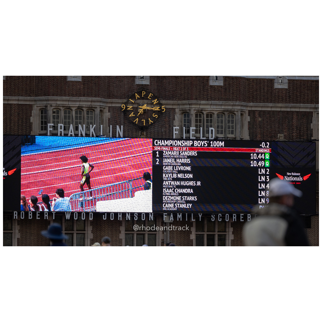 Friday 6/14/2024 100m semifinals - 2024 New Balance Nationals Outdoor, Franklin Field, University of Pennsylvania title=