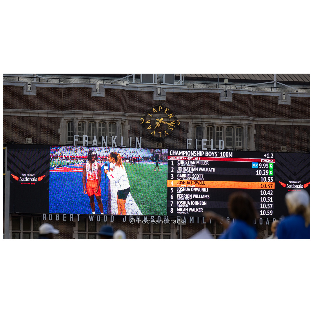 Friday 6/14/2024 100m semifinals - 2024 New Balance Nationals Outdoor, Franklin Field, University of Pennsylvania title=