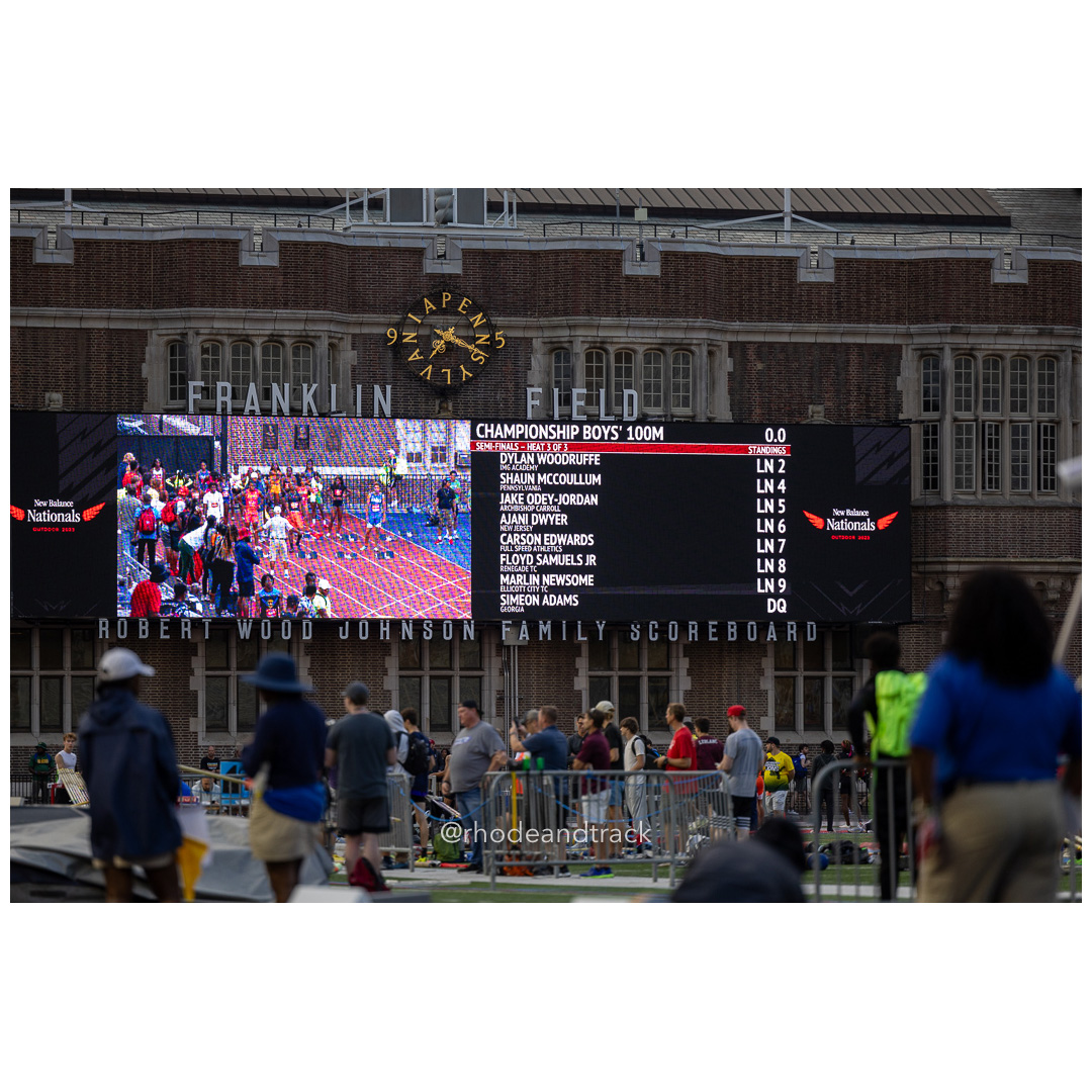 Friday 6/14/2024 100m semifinals - 2024 New Balance Nationals Outdoor, Franklin Field, University of Pennsylvania title=