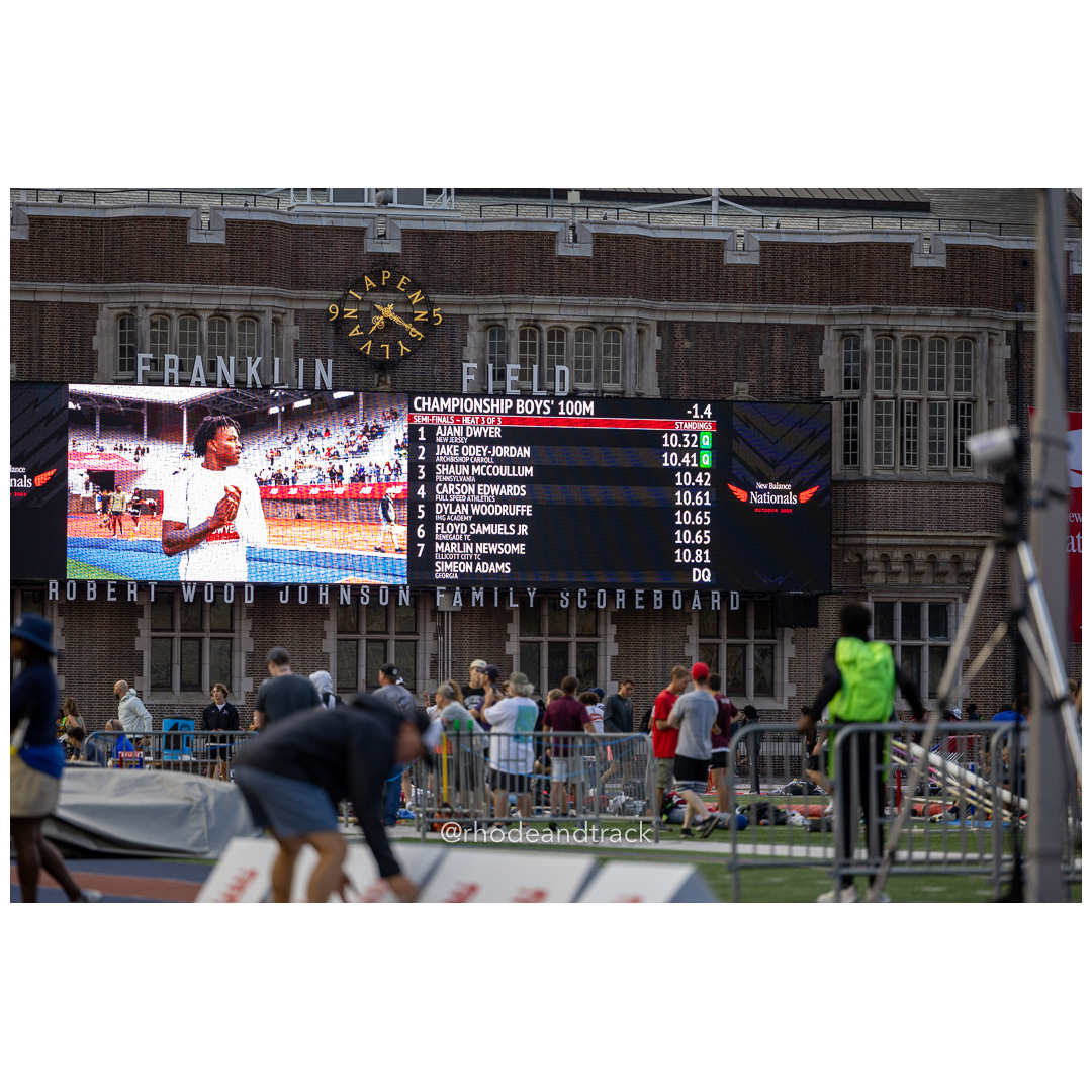 Friday 6/14/2024 100m semifinals - 2024 New Balance Nationals Outdoor, Franklin Field, University of Pennsylvania title=