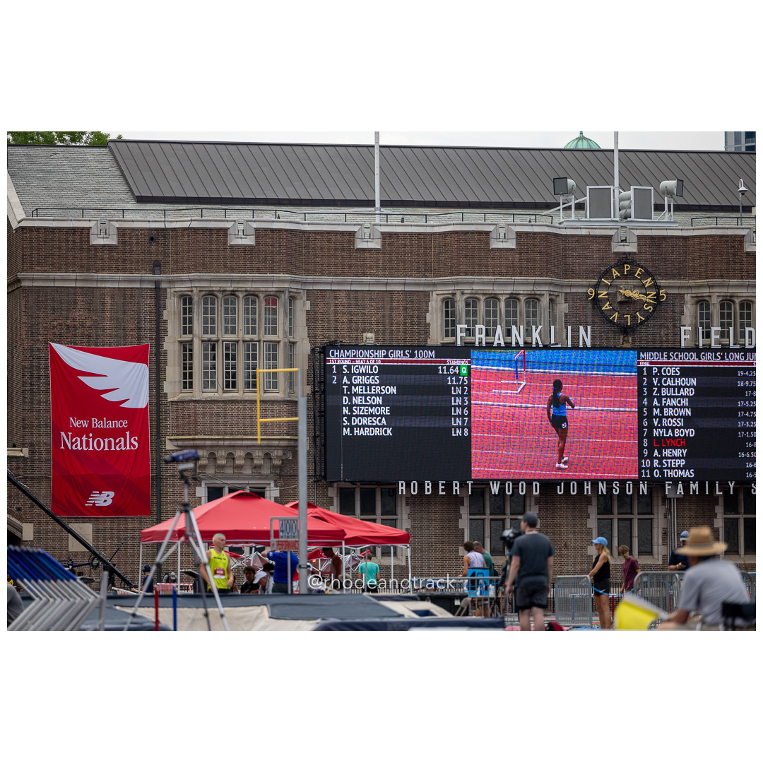 Friday 6/14/2024 100m semifinals - 2024 New Balance Nationals Outdoor, Franklin Field, University of Pennsylvania title=