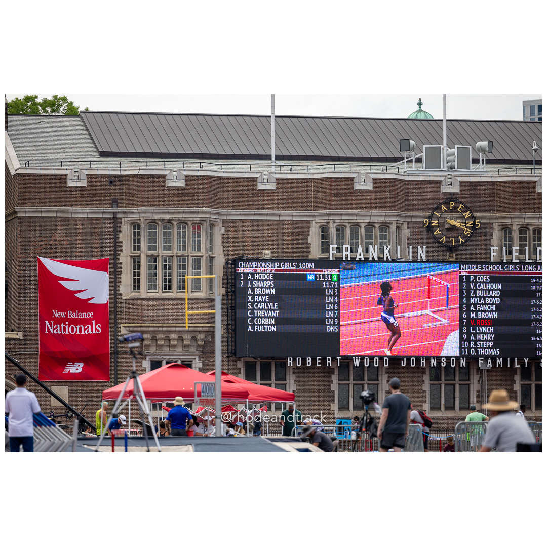 Friday 6/14/2024 100m semifinals - 2024 New Balance Nationals Outdoor, Franklin Field, University of Pennsylvania title=