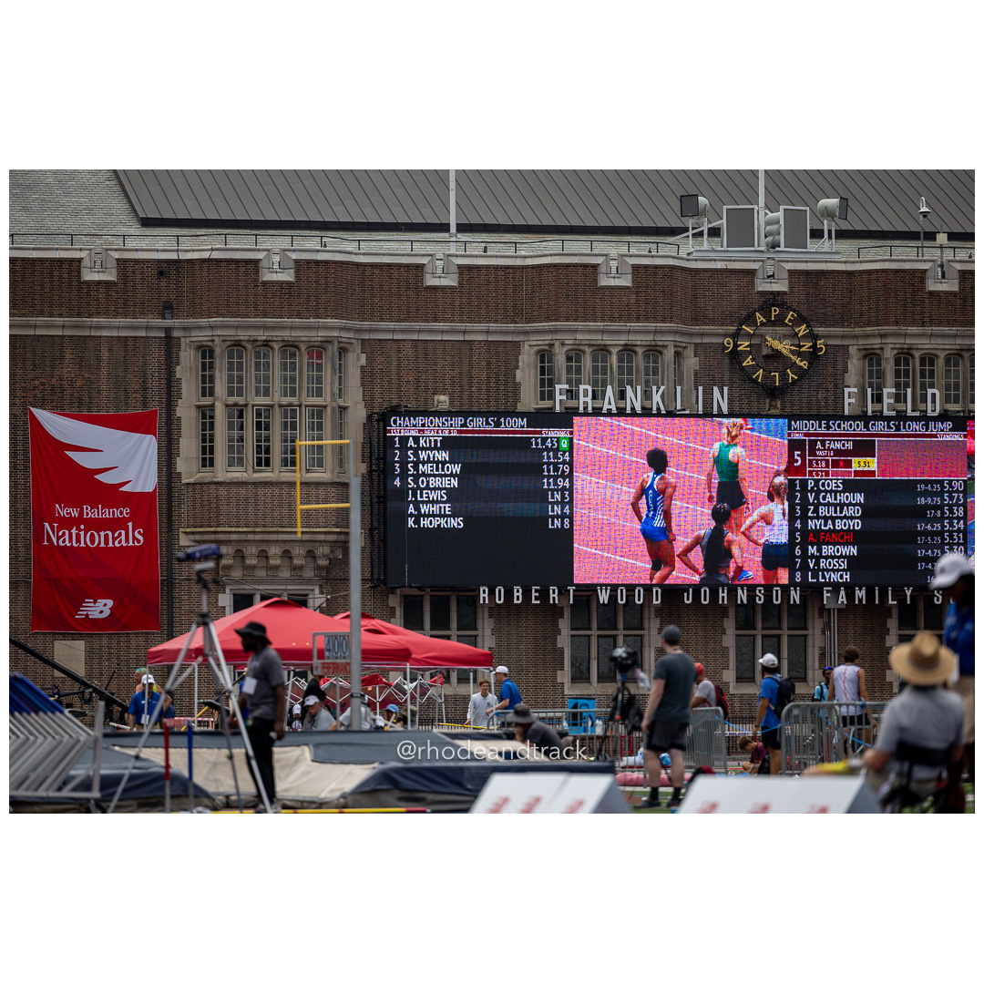 Friday 6/14/2024 100m semifinals - 2024 New Balance Nationals Outdoor, Franklin Field, University of Pennsylvania title=