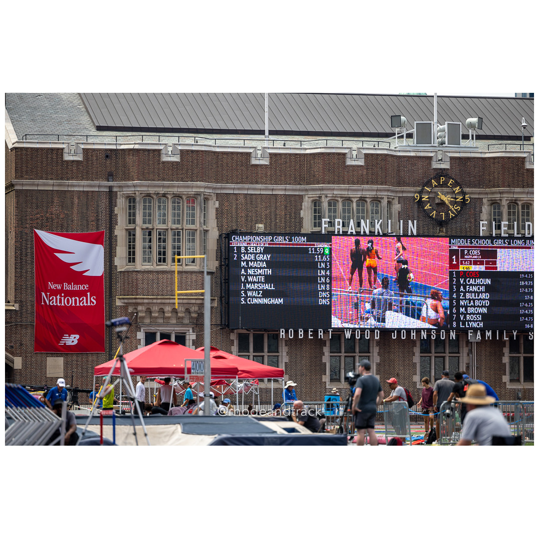 Friday 6/14/2024 100m semifinals - 2024 New Balance Nationals Outdoor, Franklin Field, University of Pennsylvania title=