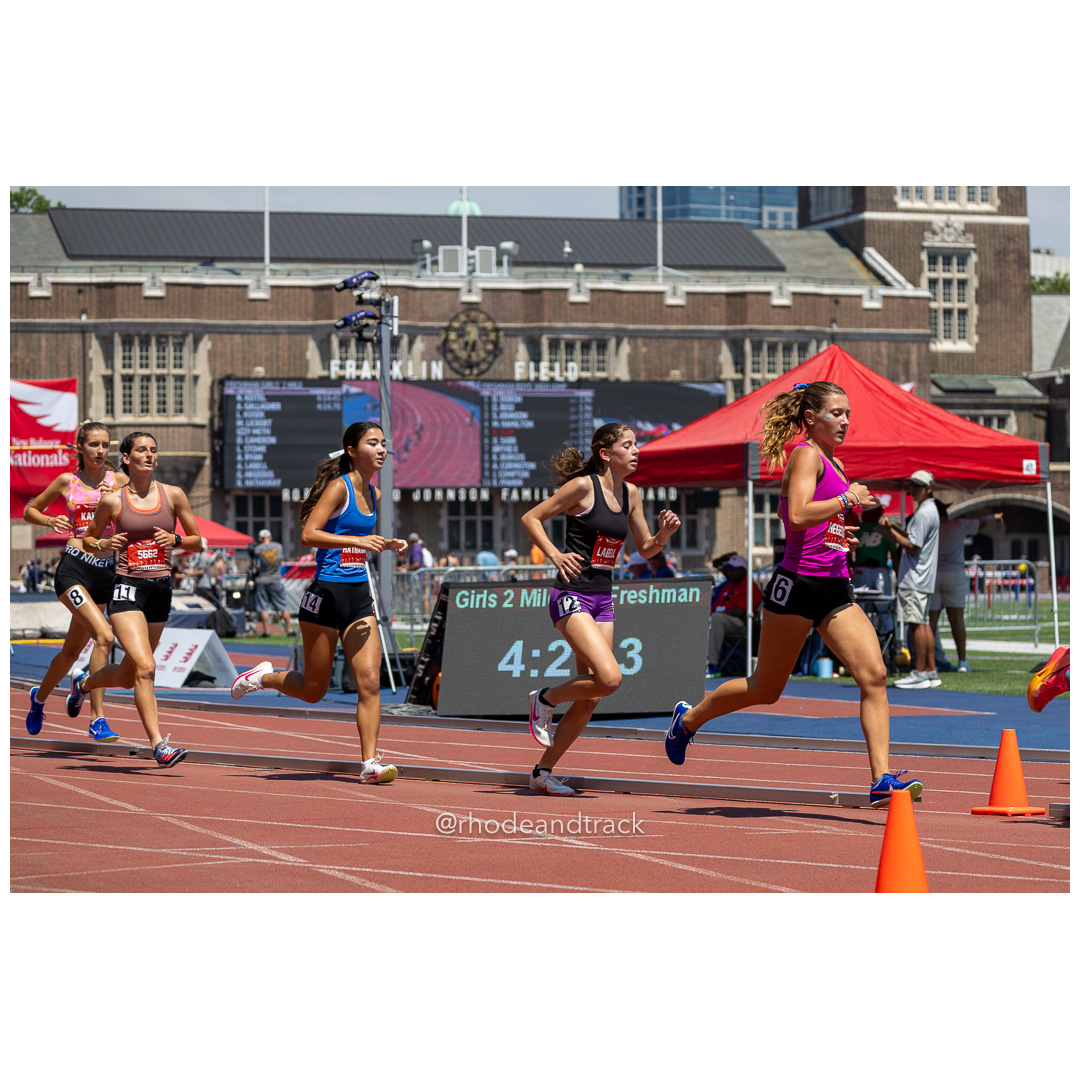 Girls Freshman Mile - 2024 New Balance Nationals Outdoor, Franklin Field, University of Pennsylvania title=