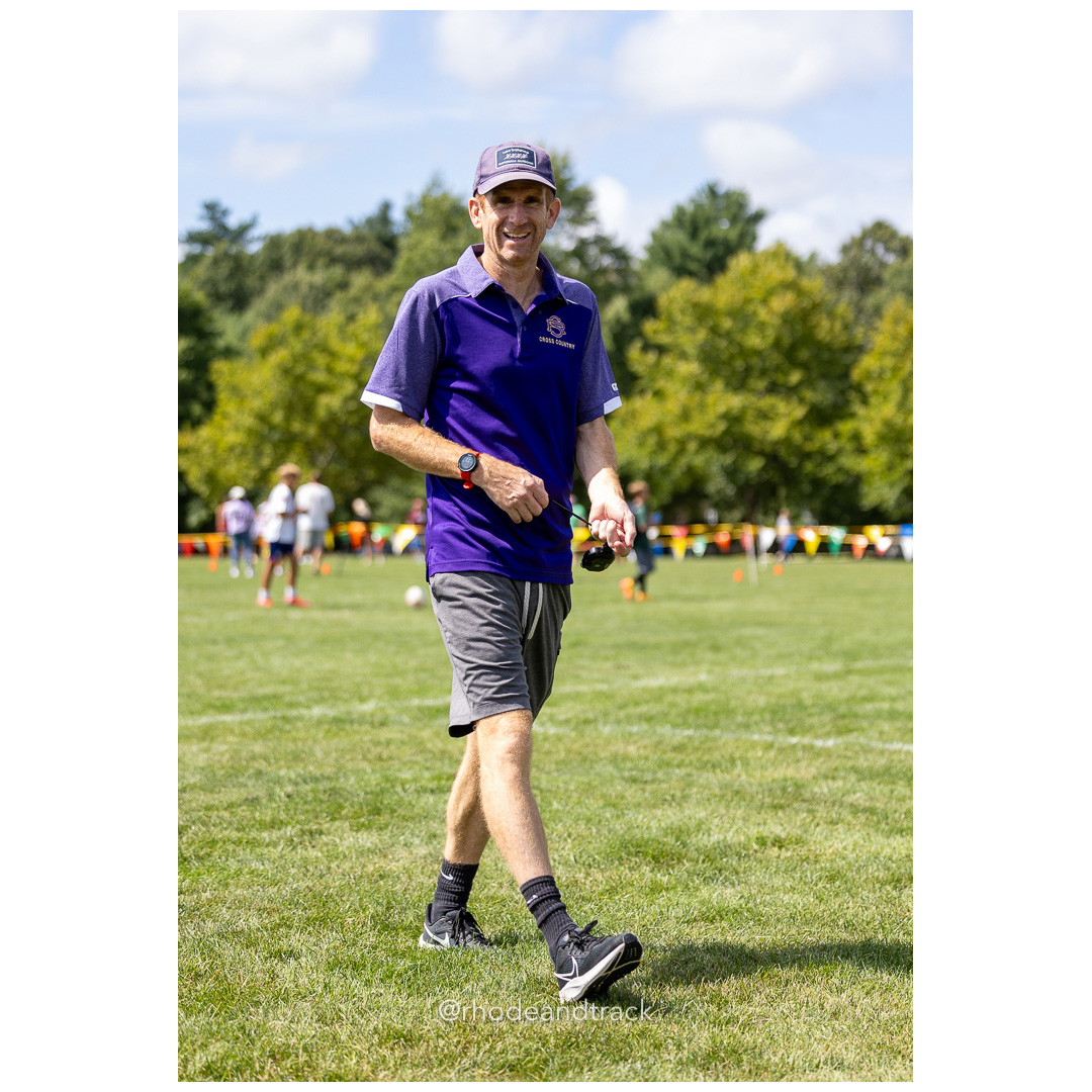 Coach Chris Magill - 2024 RI Cross Country High School Running - Injury Fund - August 31 2024 - Deerfield Park - Smithfield title=