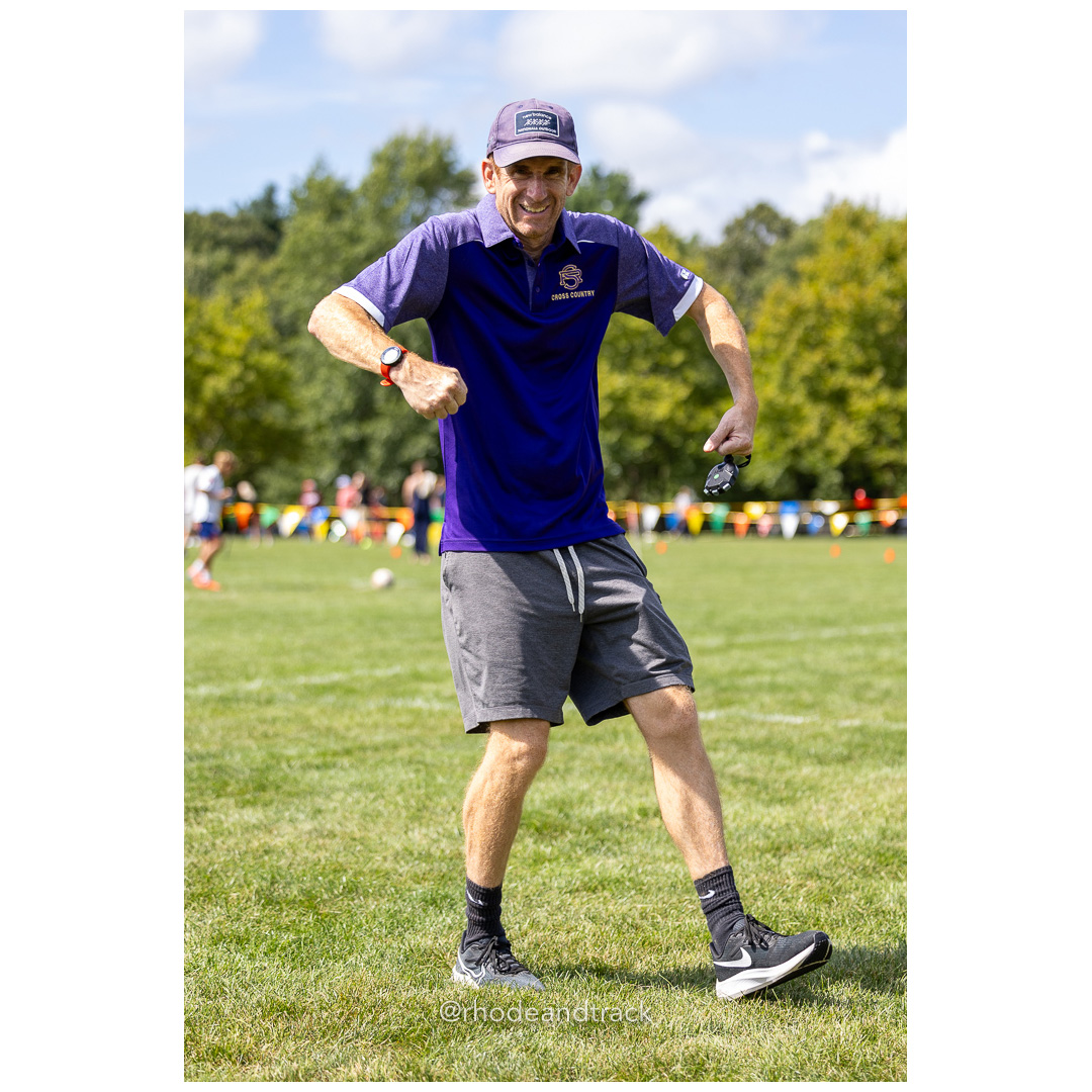 Coach Chris Magill - 2024 RI Cross Country High School Running - Injury Fund - August 31 2024 - Deerfield Park - Smithfield title=