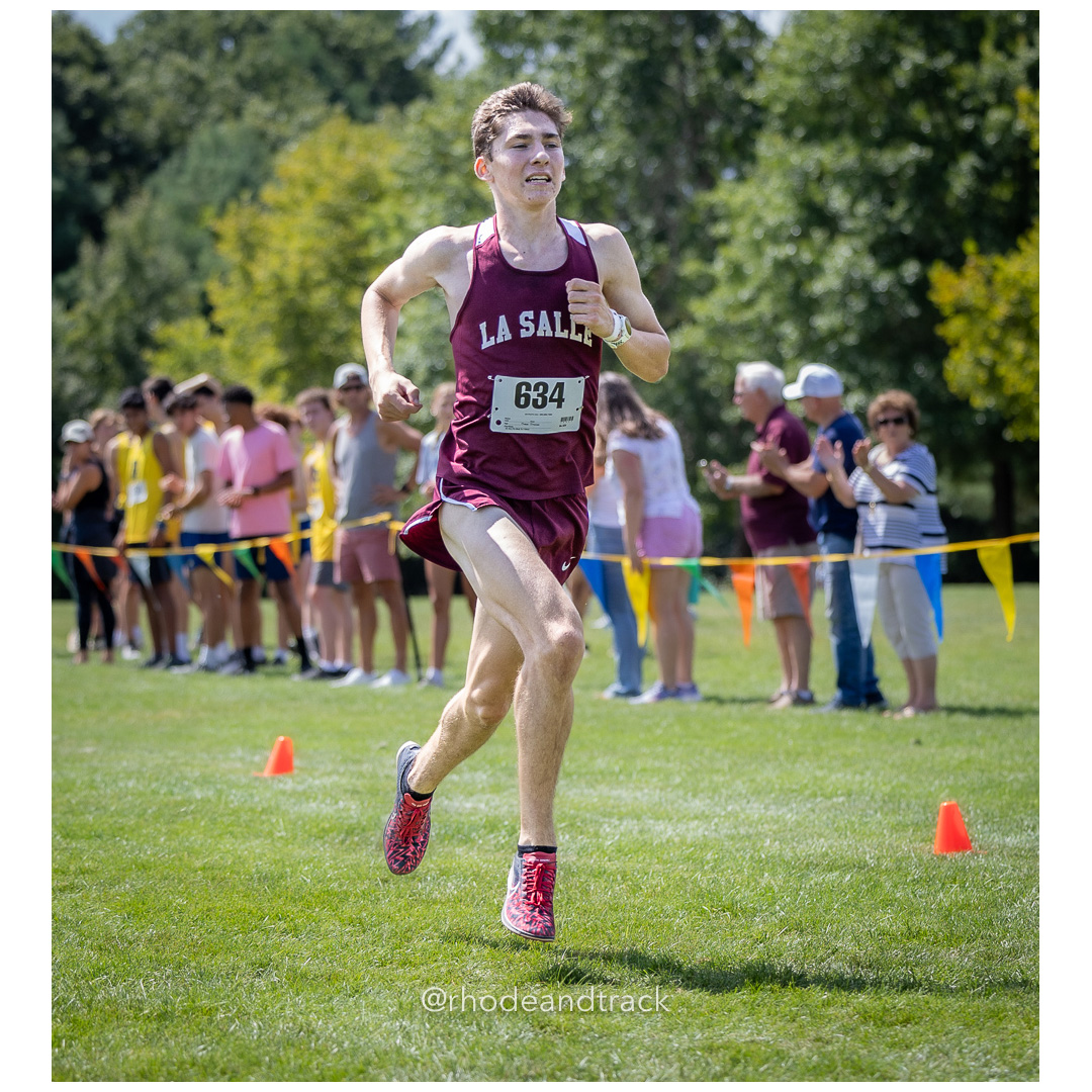 Marshall Vernon - La Salle Academy - 2024 RI Cross Country High School Running - Injury Fund - August 31 2024 - Deerfield Park - Smithfield title=