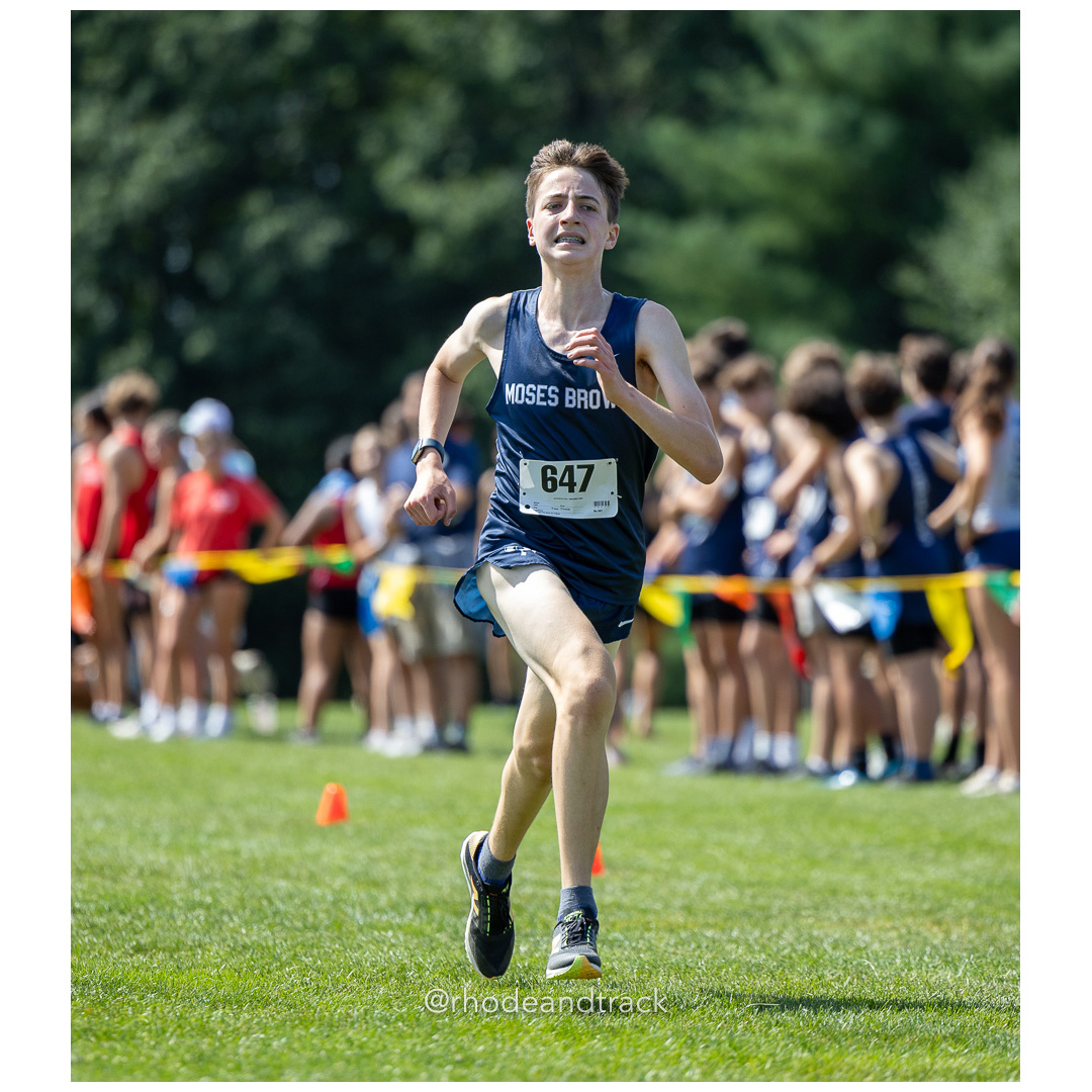 Ben Glew - Moses Brown - 2024 RI Cross Country High School Running - Injury Fund - August 31 2024 - Deerfield Park - Smithfield title=