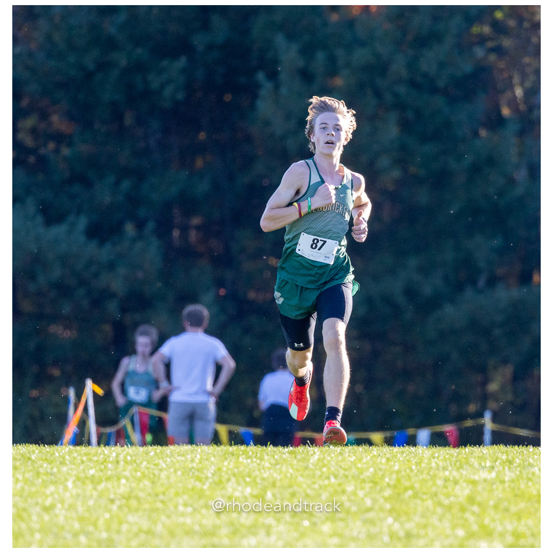 1 Redmond, Oliver 9 Bishop Hendr 13:29.91 - Rhode Island Cross Country - Freshman State Championships - Deerfield Park, Smithfield, RI October 21, 2024 title=