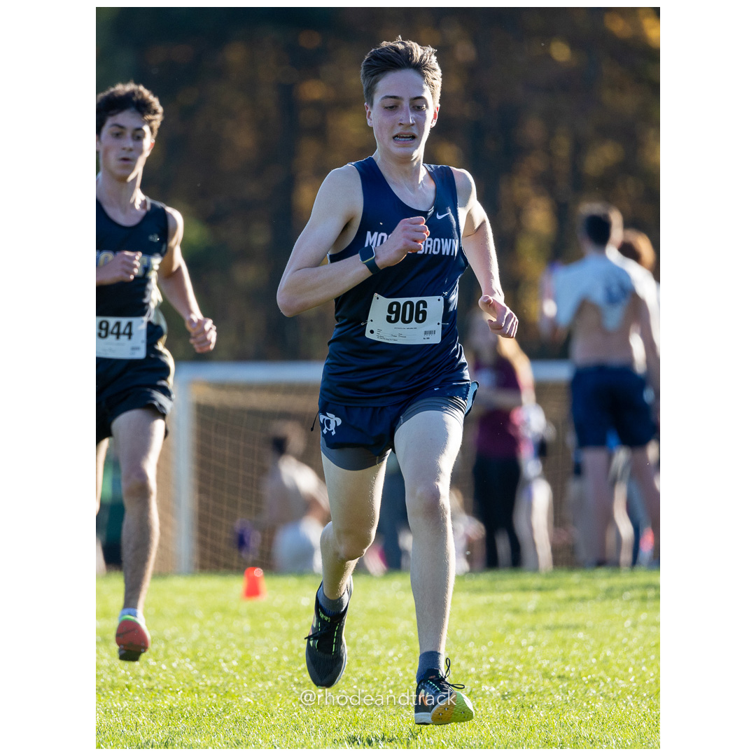 9 Glew, Ben 9 Moses Brown 14:28.46 - Rhode Island Cross Country - Freshman State Championships - Deerfield Park, Smithfield, RI October 21, 2024 title=