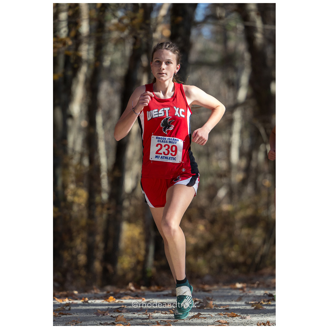Lilliana Prendergast, Cranston West at 2024 RIIL Cross Country Class Championships at Ponaganset High School, North Scituate, Rhode Island on October 26, 2024 title=