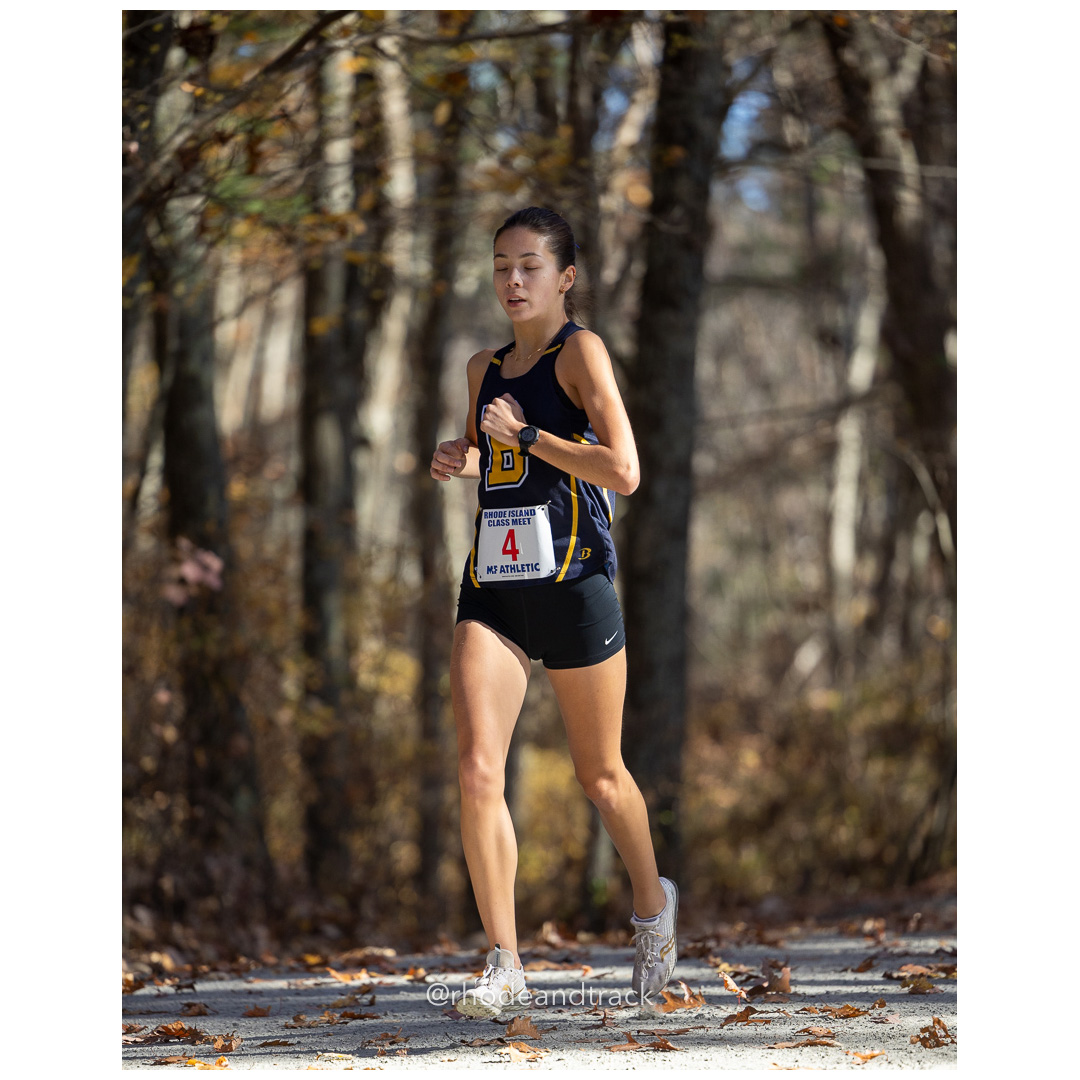 Sara Chang, Barrington at 2024 RIIL Cross Country Class Championships at Ponaganset High School, North Scituate, Rhode Island on October 26, 2024 title=