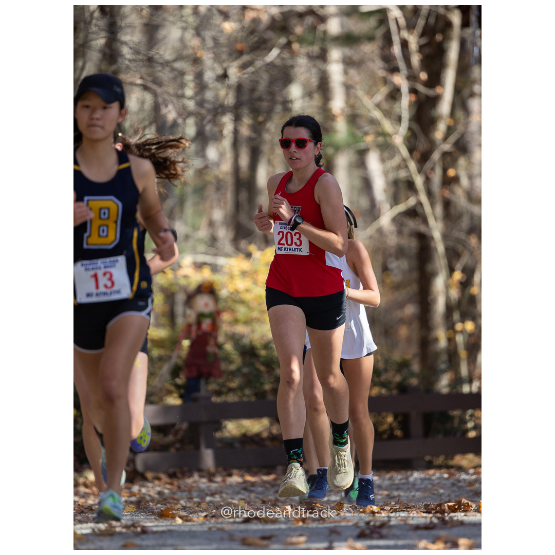 Lilly Anctil, Coventry at 2024 RIIL Cross Country Class Championships at Ponaganset High School, North Scituate, Rhode Island on October 26, 2024 title=