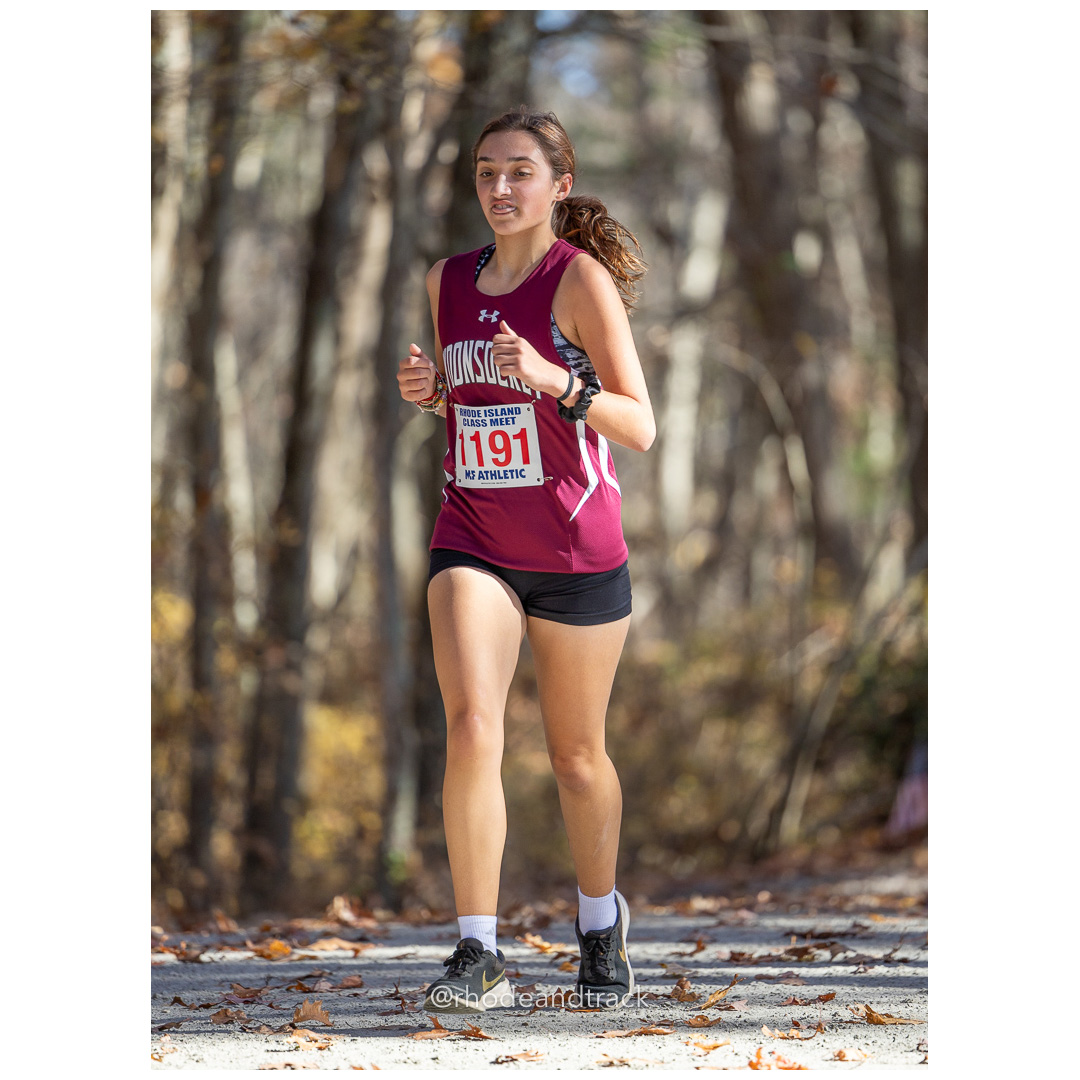 Mariah Lasalle, Woonsocket at 2024 RIIL Cross Country Class Championships at Ponaganset High School, North Scituate, Rhode Island on October 26, 2024 title=