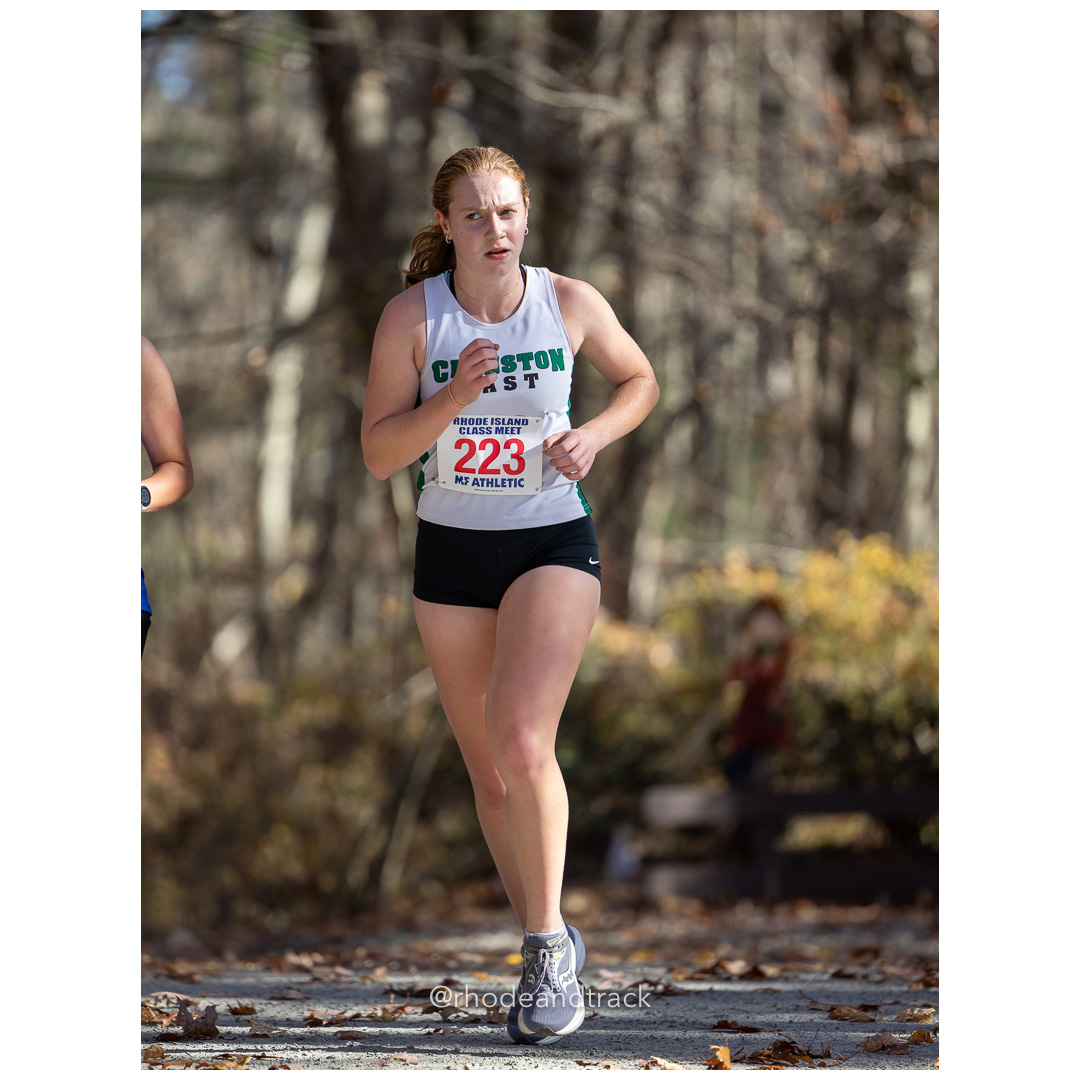 Caroline Brennick, Cranston East at 2024 RIIL Cross Country Class Championships at Ponaganset High School, North Scituate, Rhode Island on October 26, 2024 title=