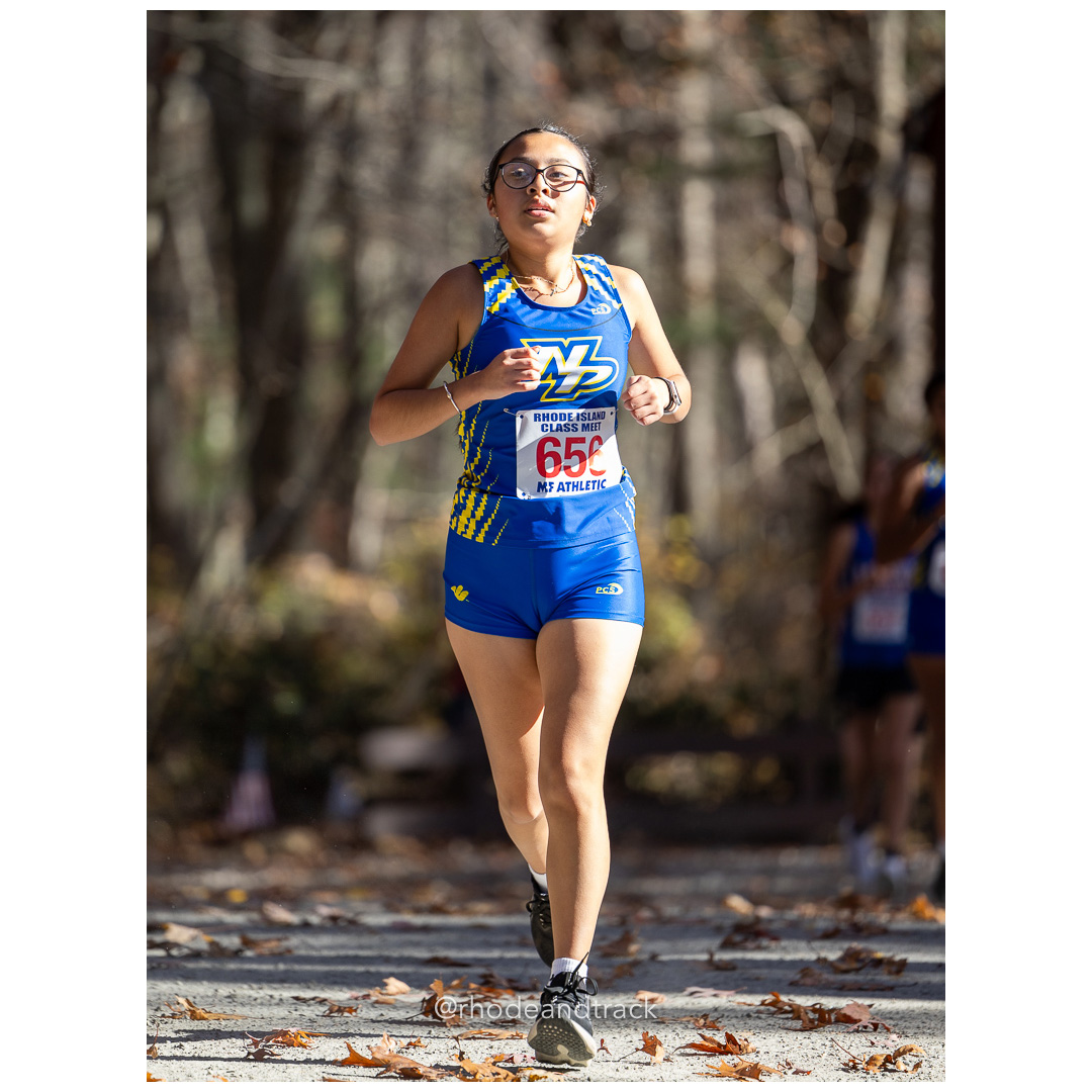 Evelyn Hernandez, North Providence at 2024 RIIL Cross Country Class Championships at Ponaganset High School, North Scituate, Rhode Island on October 26, 2024 title=