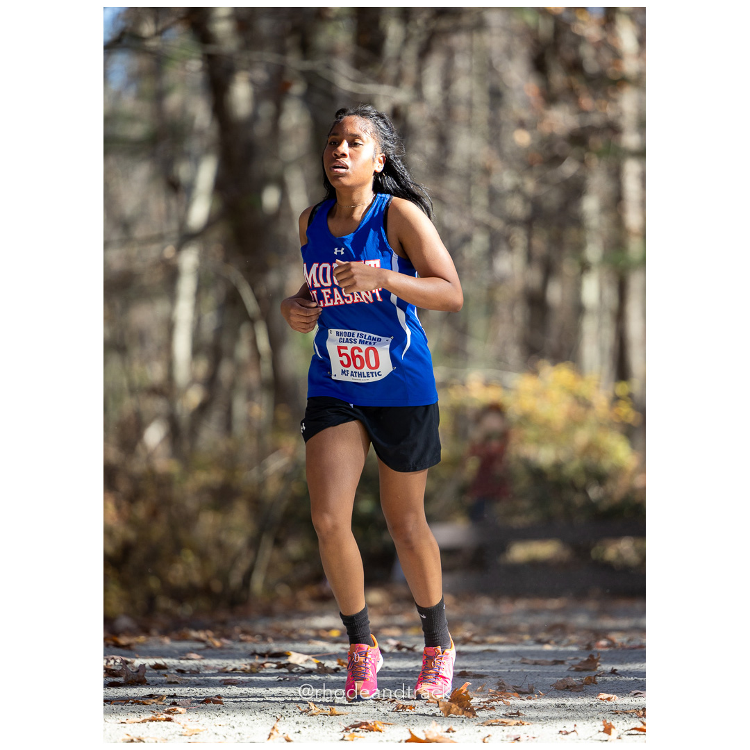 Emma Garcia, Mount Pleasant at 2024 RIIL Cross Country Class Championships at Ponaganset High School, North Scituate, Rhode Island on October 26, 2024 title=