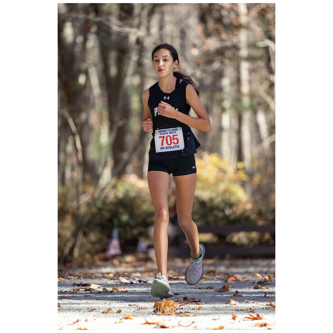 Leila Horton, Pilgrim at 2024 RIIL Cross Country Class Championships at Ponaganset High School, North Scituate, Rhode Island on October 26, 2024 title=