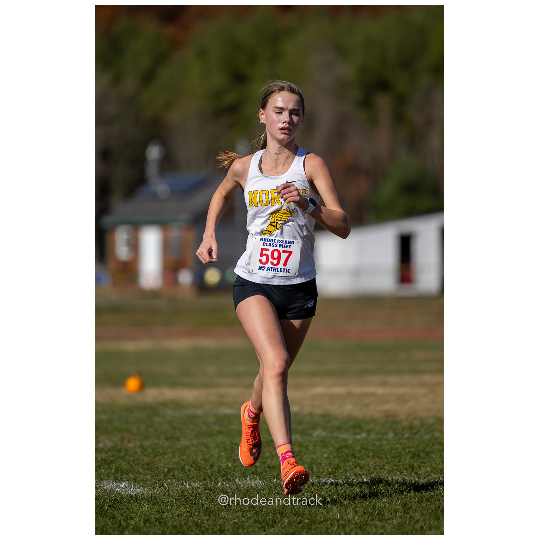 Lucy Stowe, North Kingstown, at 2024 RIIL Cross Country Class Championships at Ponaganset High School, North Scituate, Rhode Island on October 26, 2024 title=