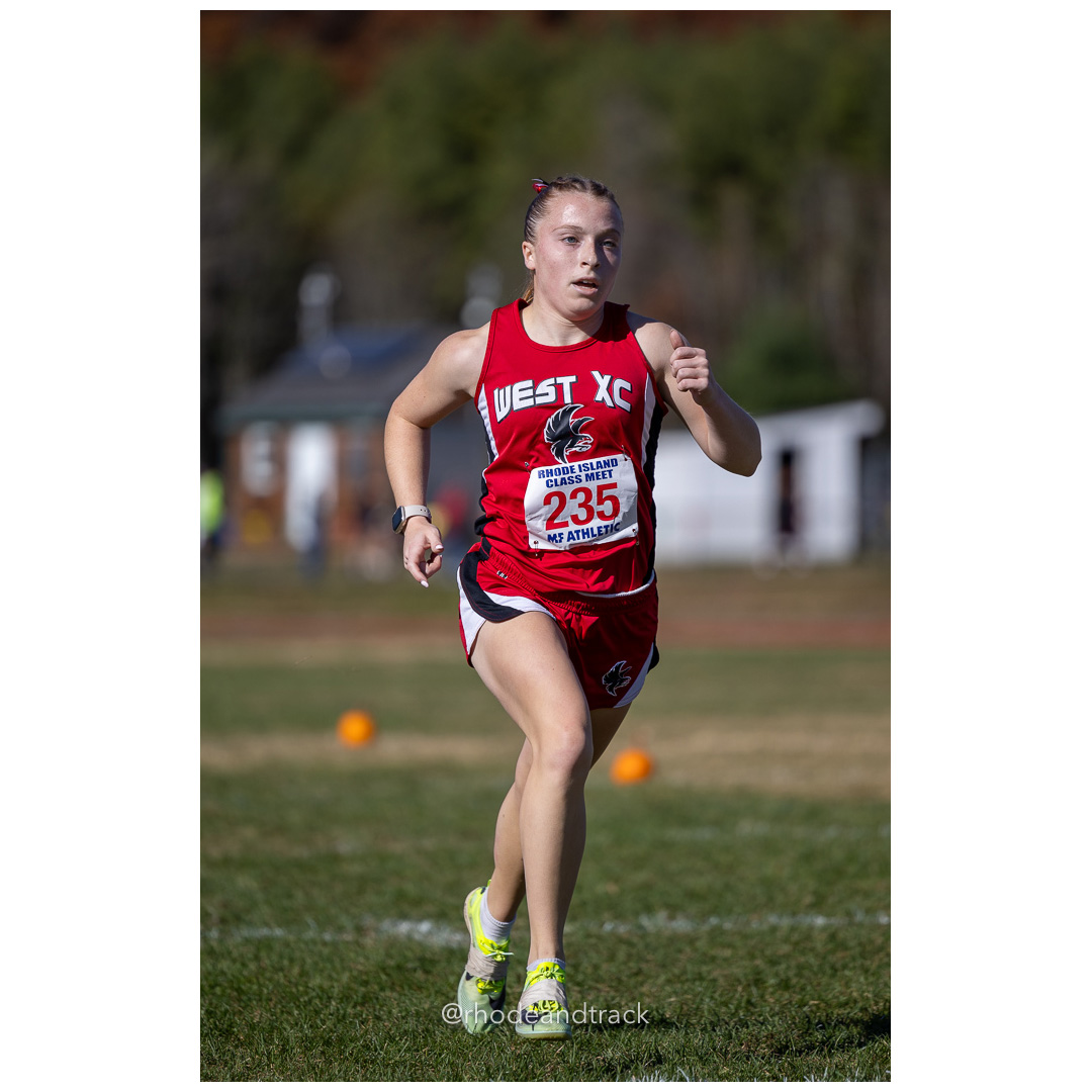 Kristen Fountaine, Cranston West, at 2024 RIIL Cross Country Class Championships at Ponaganset High School, North Scituate, Rhode Island on October 26, 2024 title=