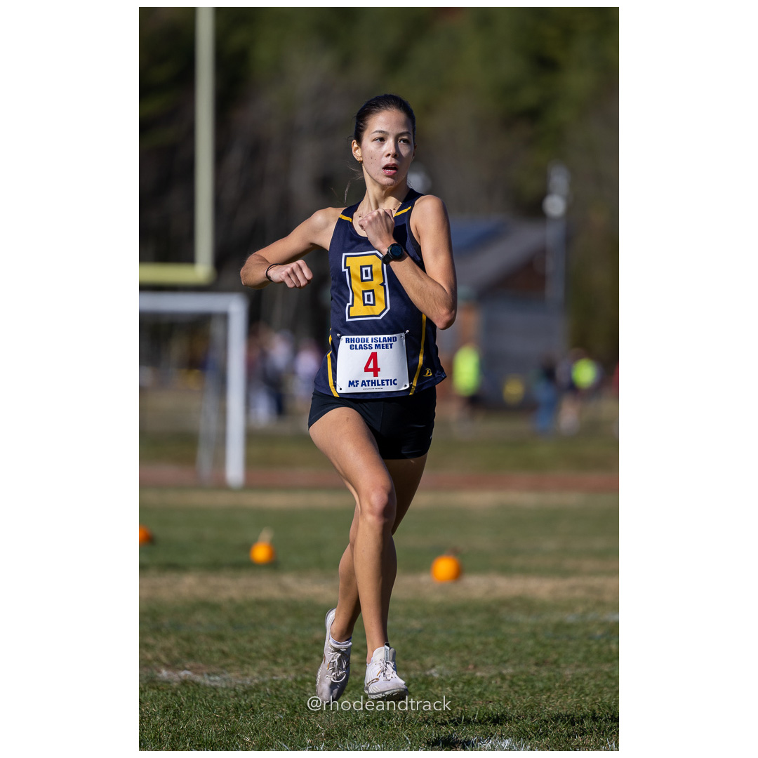 Sara Chang, Barrington, at 2024 RIIL Cross Country Class Championships at Ponaganset High School, North Scituate, Rhode Island on October 26, 2024 title=