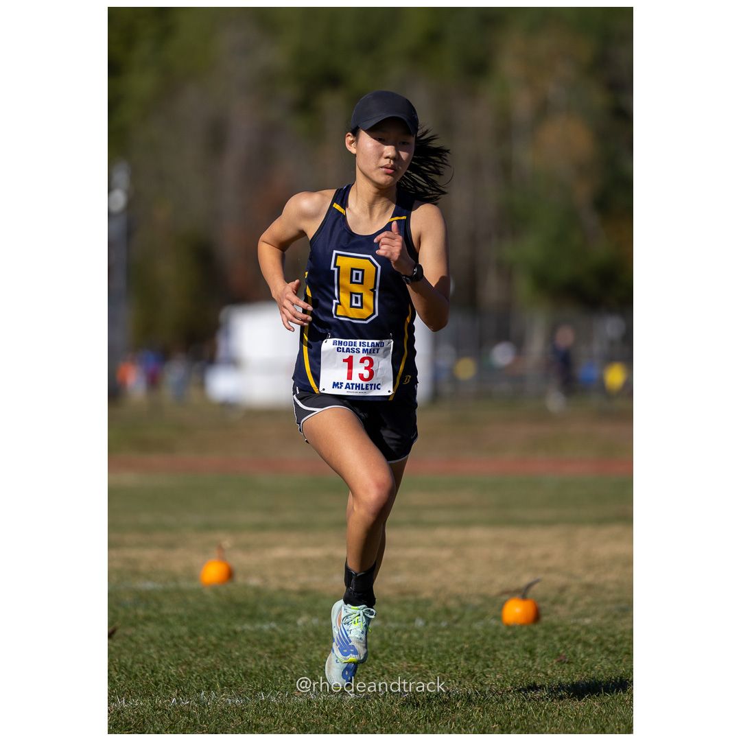 Indie Lamb, Barrington, at 2024 RIIL Cross Country Class Championships at Ponaganset High School, North Scituate, Rhode Island on October 26, 2024 title=