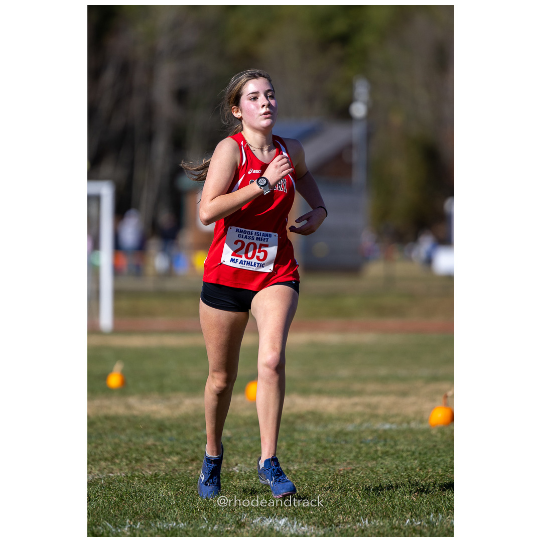 Leah Brosseau, Coventry, at 2024 RIIL Cross Country Class Championships at Ponaganset High School, North Scituate, Rhode Island on October 26, 2024 title=
