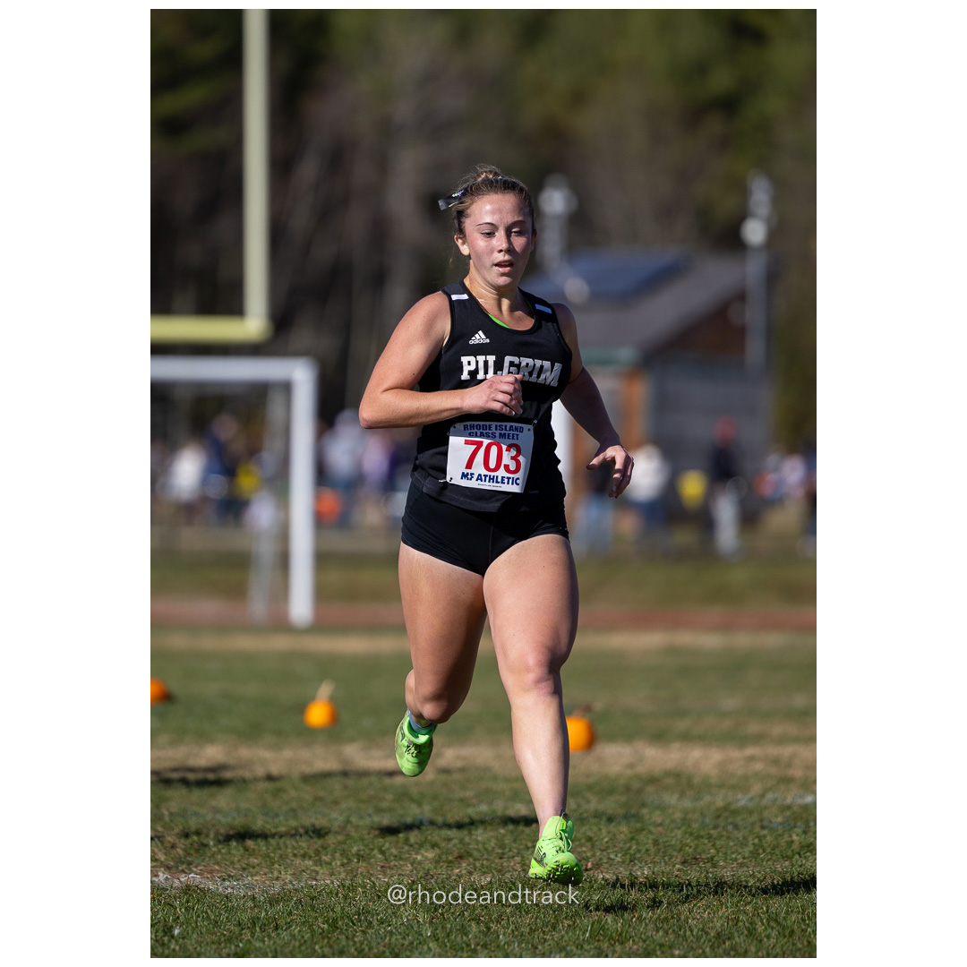 Tiffany Blanco, Pilgrim, at 2024 RIIL Cross Country Class Championships at Ponaganset High School, North Scituate, Rhode Island on October 26, 2024 title=