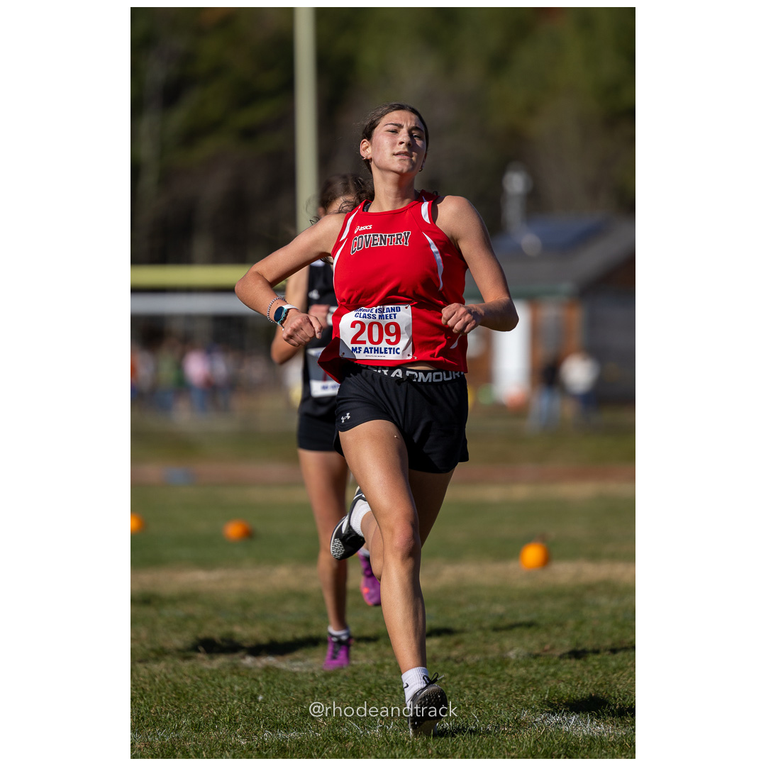 Marlee Salvo, Coventry, at 2024 RIIL Cross Country Class Championships at Ponaganset High School, North Scituate, Rhode Island on October 26, 2024 title=