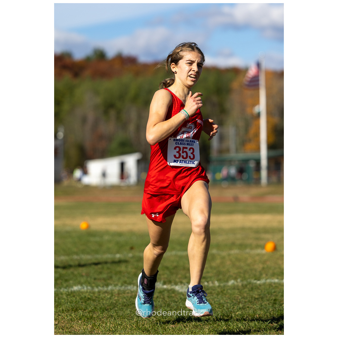 Kathryn Patalano, East Providence, at 2024 RIIL Cross Country Class Championships at Ponaganset High School, North Scituate, Rhode Island on October 26, 2024 title=