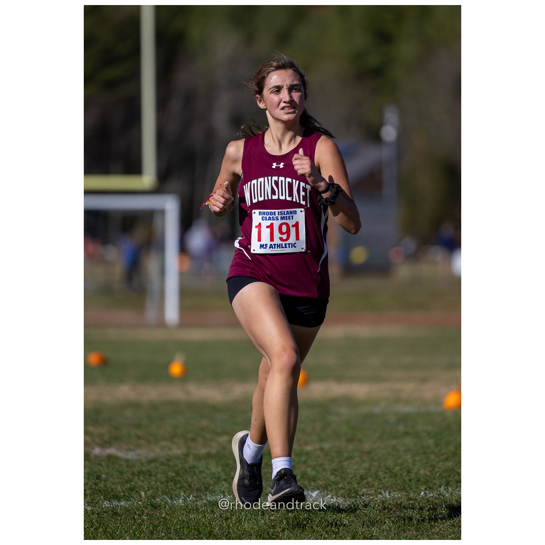 Mariah Lasalle, Woonsocket, at 2024 RIIL Cross Country Class Championships at Ponaganset High School, North Scituate, Rhode Island on October 26, 2024 title=