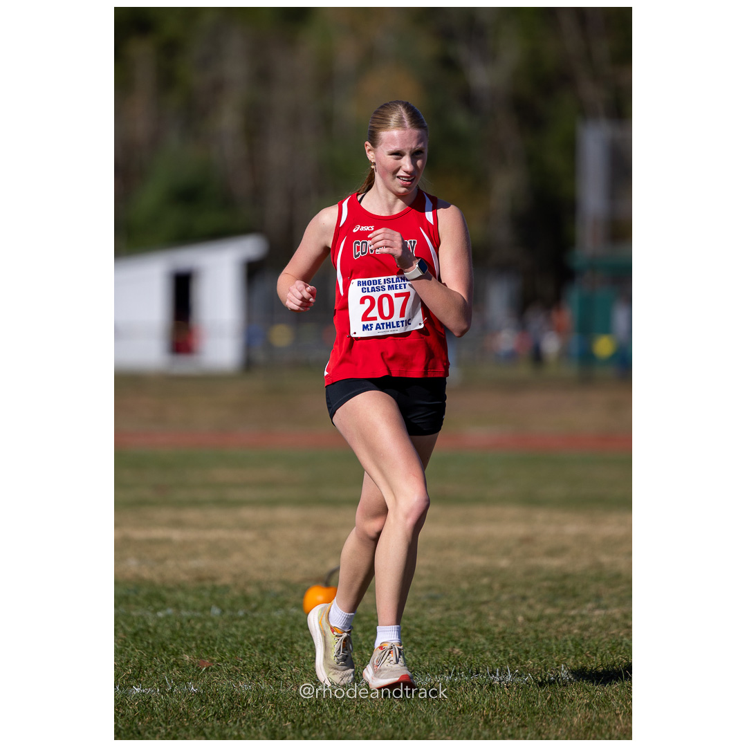 Hailey Cribb, Coventry, at 2024 RIIL Cross Country Class Championships at Ponaganset High School, North Scituate, Rhode Island on October 26, 2024 title=