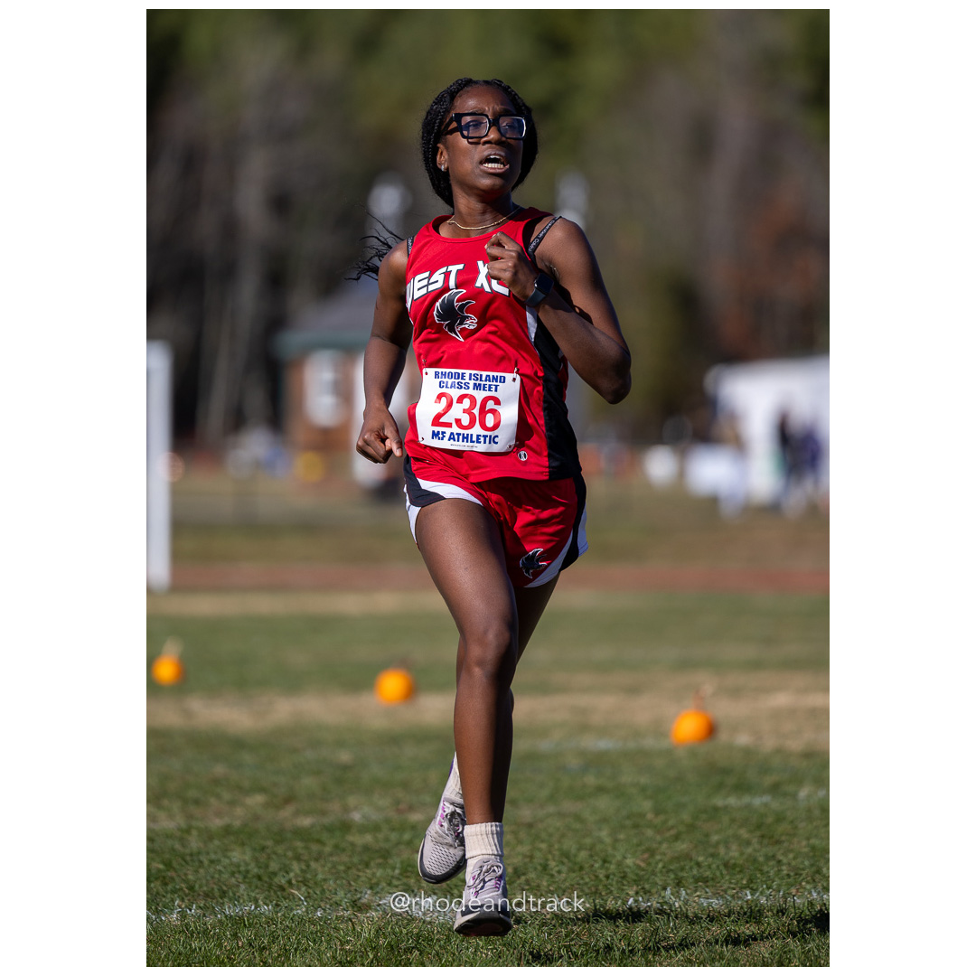 Mylla Jean, Cranston West, at 2024 RIIL Cross Country Class Championships at Ponaganset High School, North Scituate, Rhode Island on October 26, 2024 title=