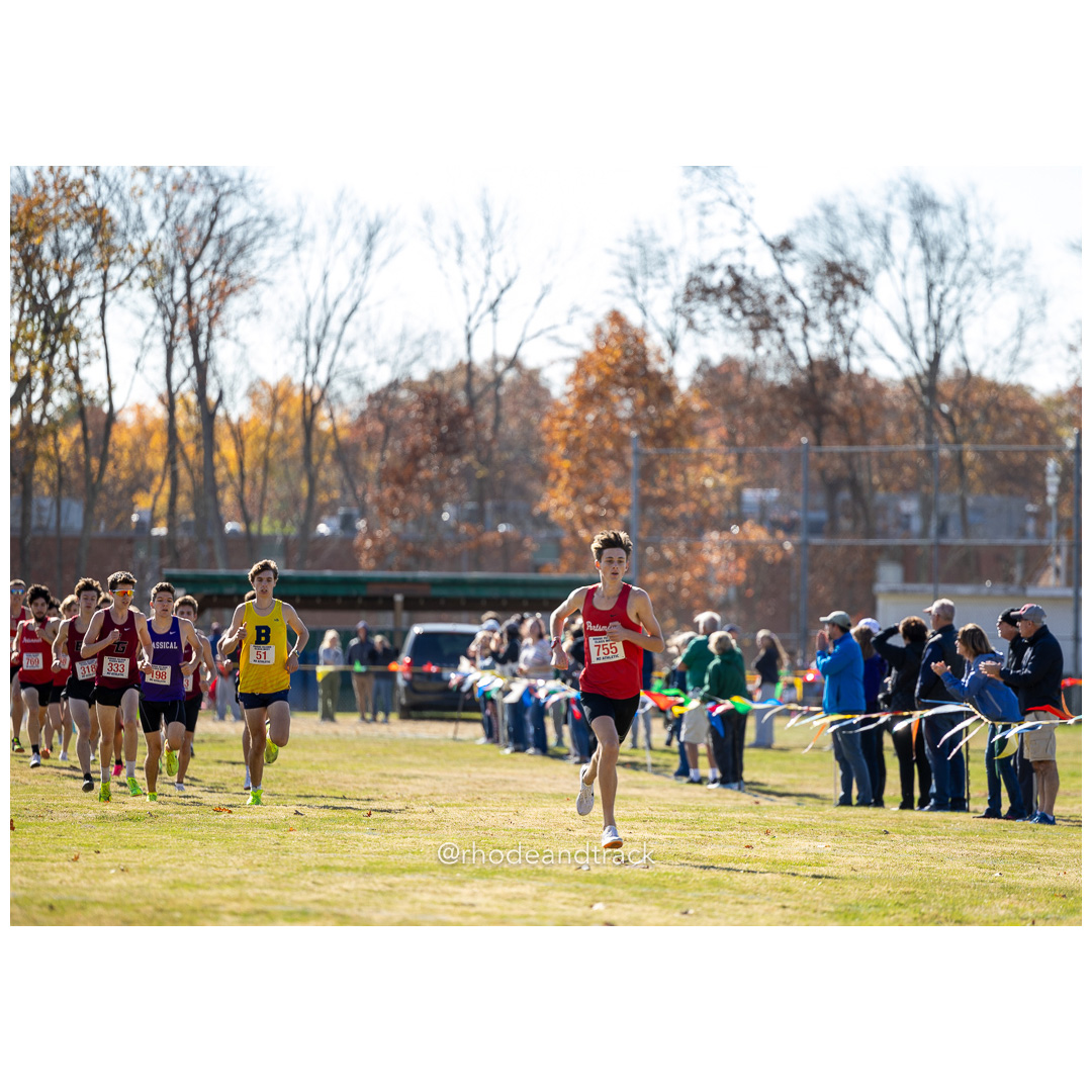 Sean Gray, Portsmouth, at 2024 RIIL Cross Country Class Championships at Ponaganset High School, North Scituate, Rhode Island on October 26, 2024 title=