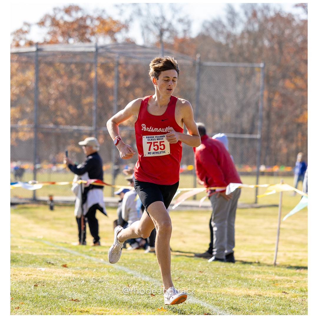 Sean Gray, Portsmouth, at 2024 RIIL Cross Country Class Championships at Ponaganset High School, North Scituate, Rhode Island on October 26, 2024 title=